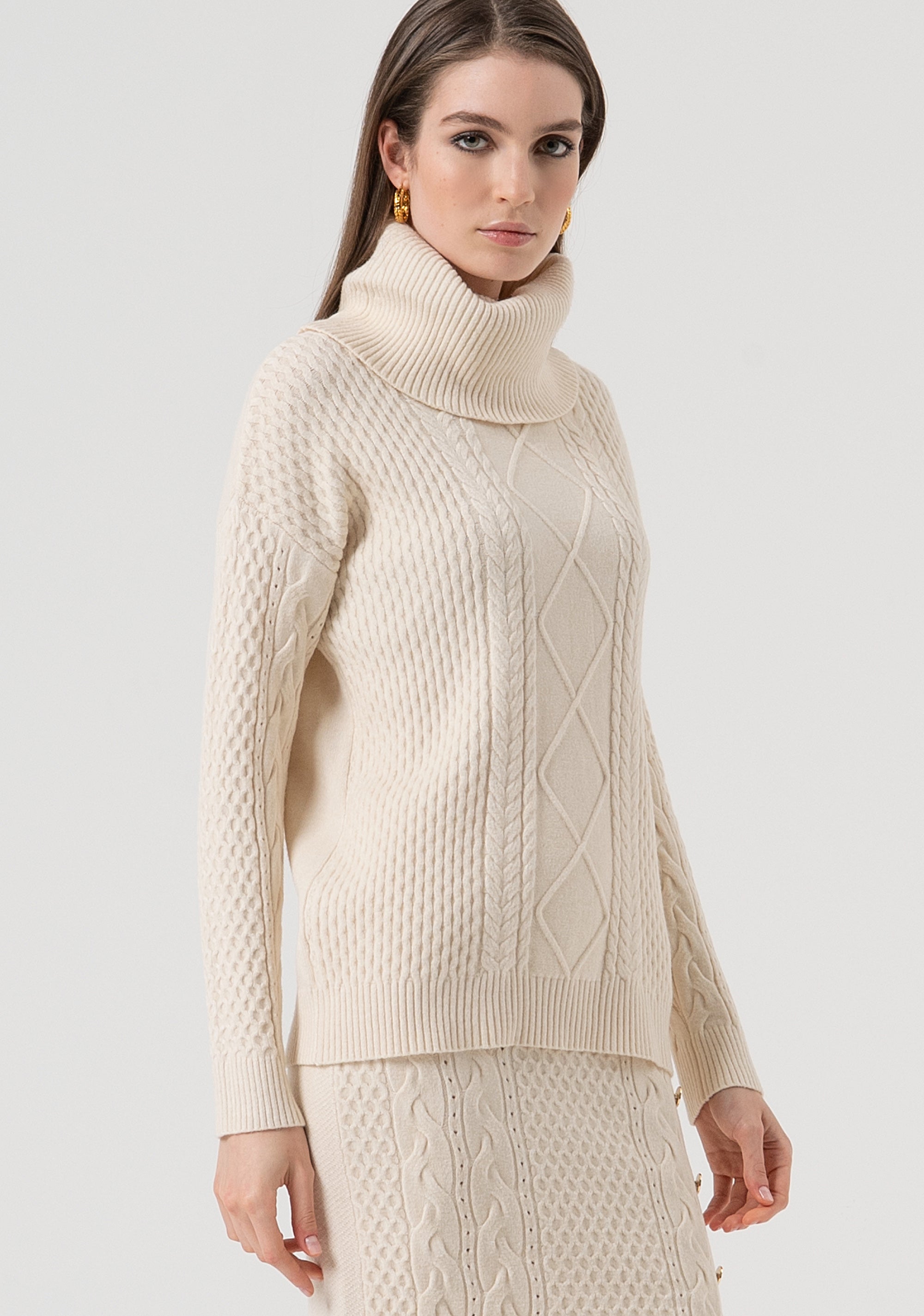 Maglia loose fit con punto treccia FR25WT7035K50201-508 Fracomina