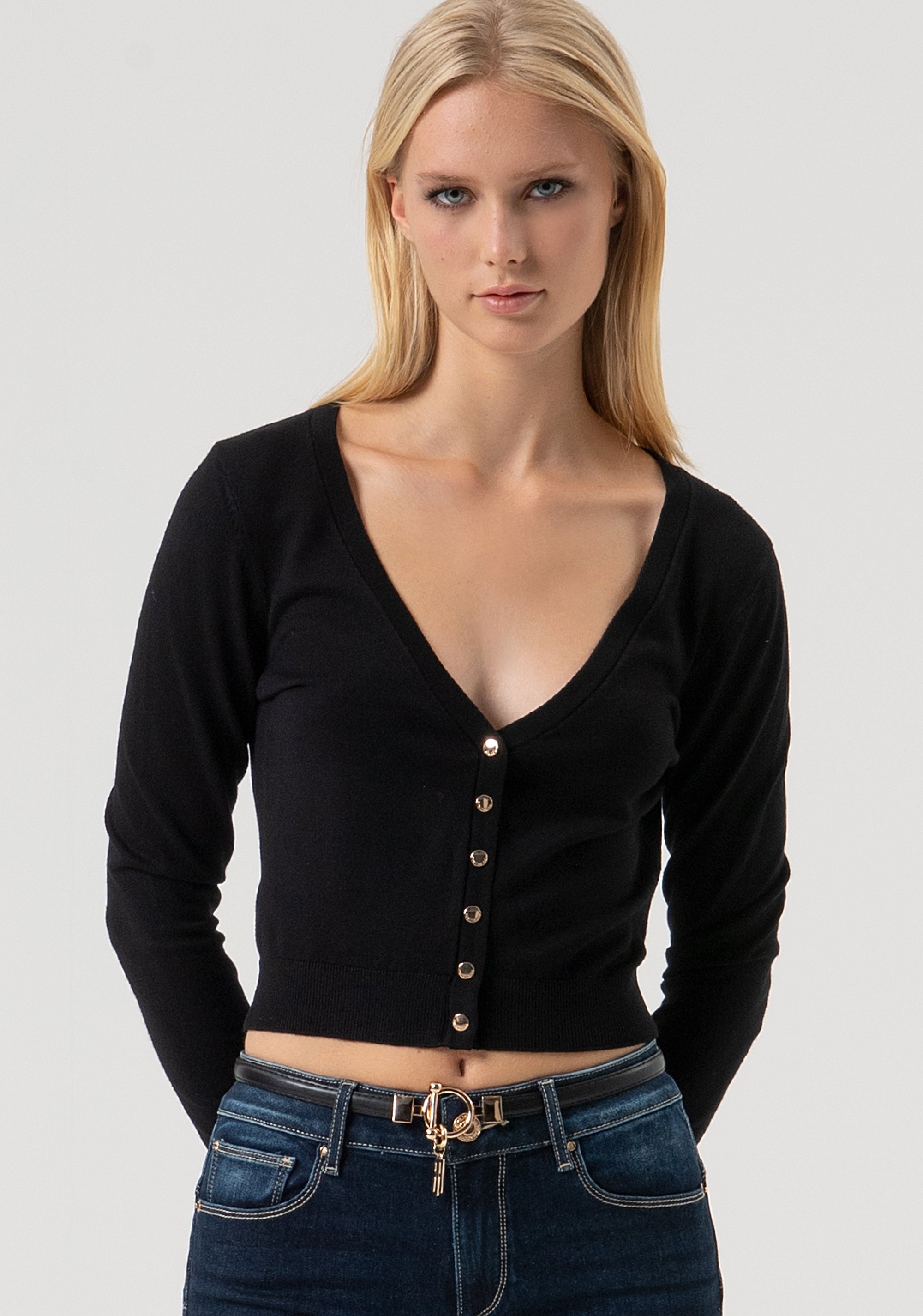 Cardigan regular con scollo a V FR25WT8001K42101-053 Fracomina