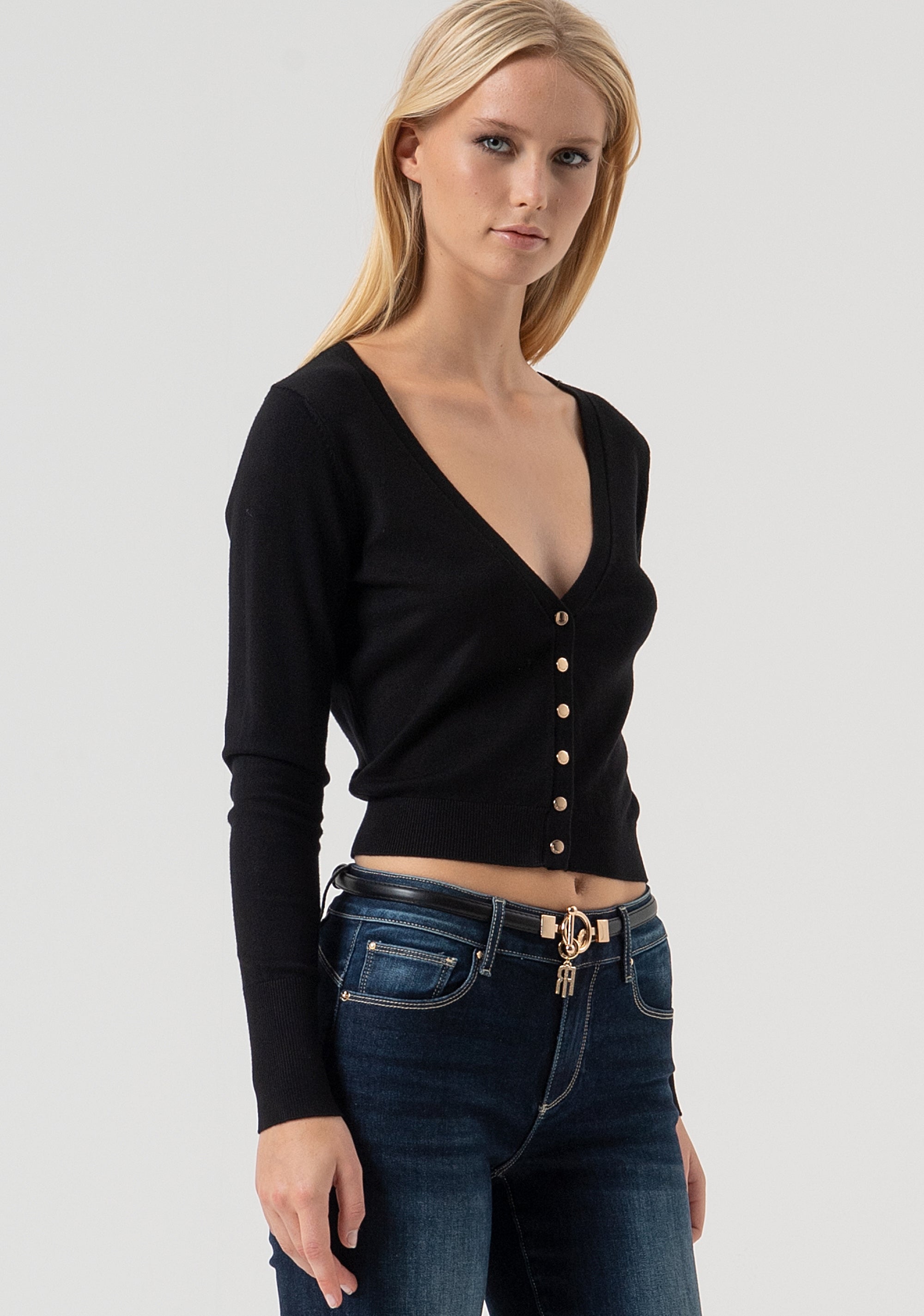 Cardigan regular con scollo a V FR25WT8001K42101-053 Fracomina