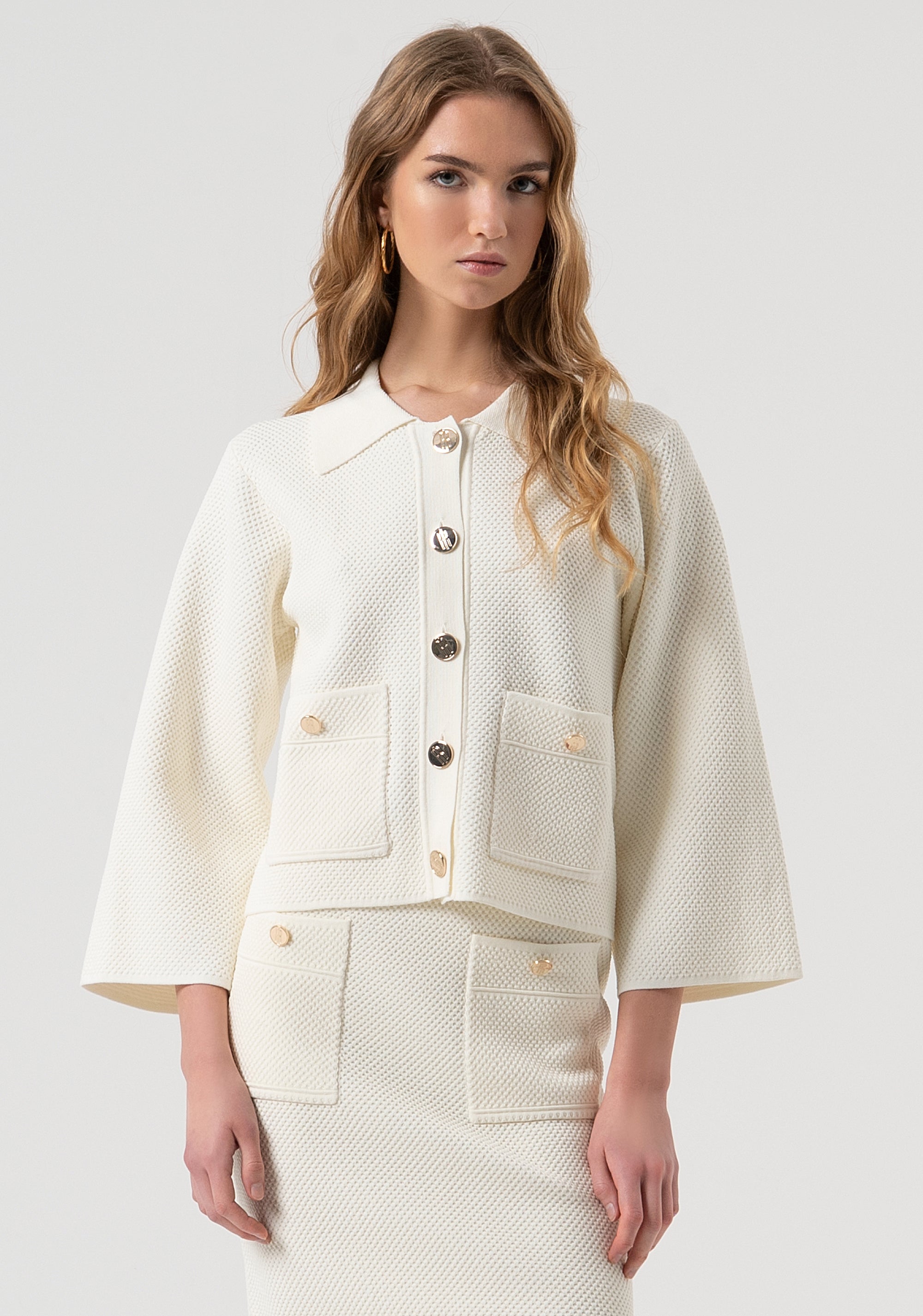 Giacca regular in maglia con punto riso FR25WT8017K55301-108 Fracomina