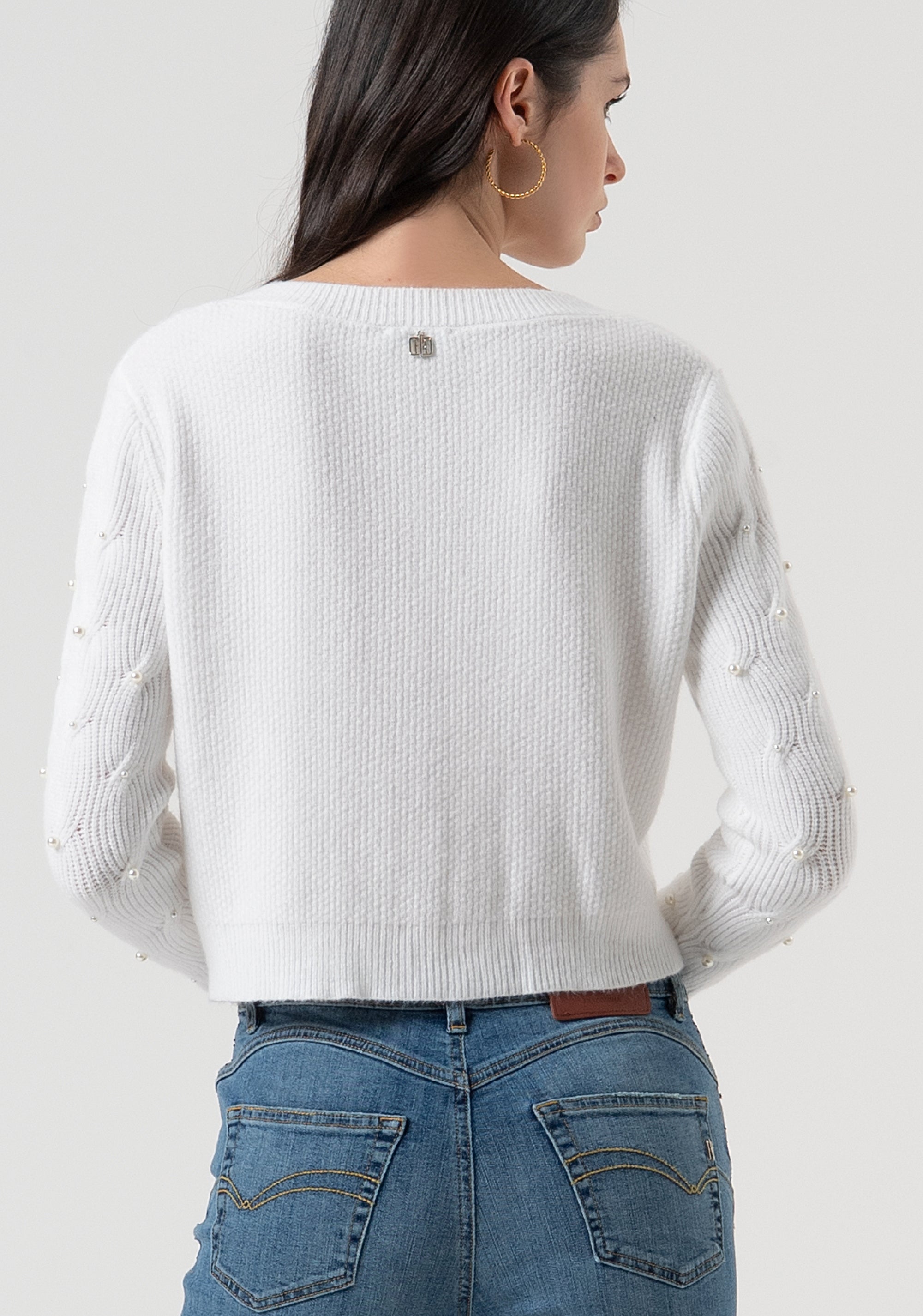 Cardigan regular con punta treccia FR25WT8021K502R9-108 Fracomina