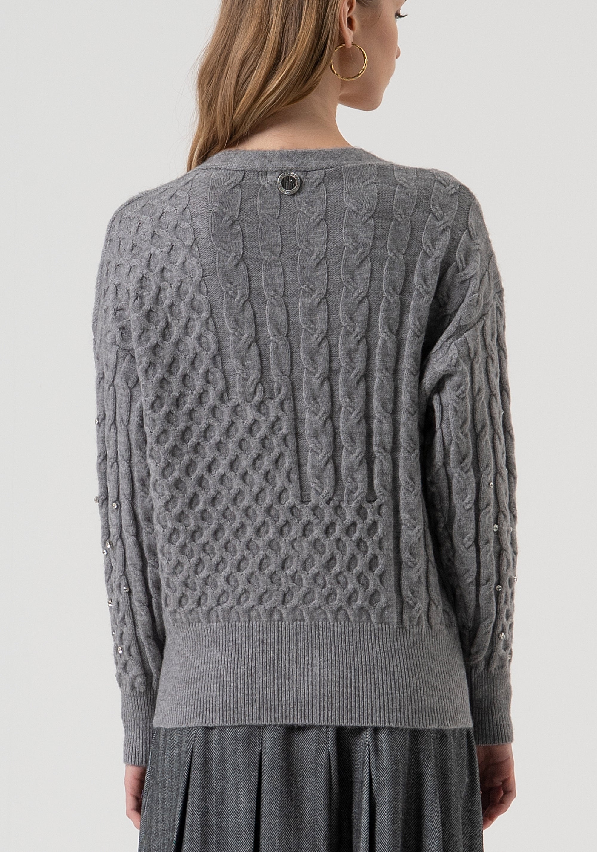 Cardigan regular con punto treccia FR25WT8022K47101-159 Fracomina