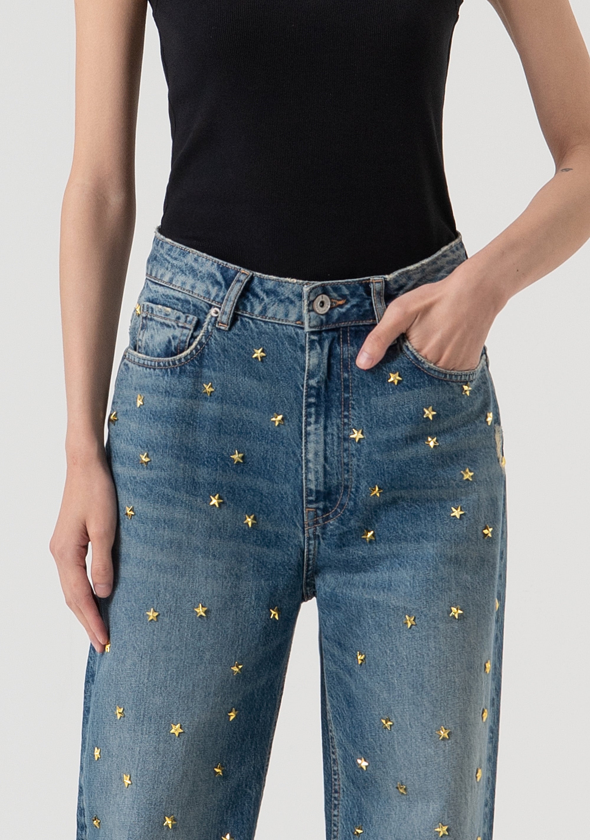 Jeans flare in denim con lavaggio medio FR25WV2021D419R9-337 Fracomina