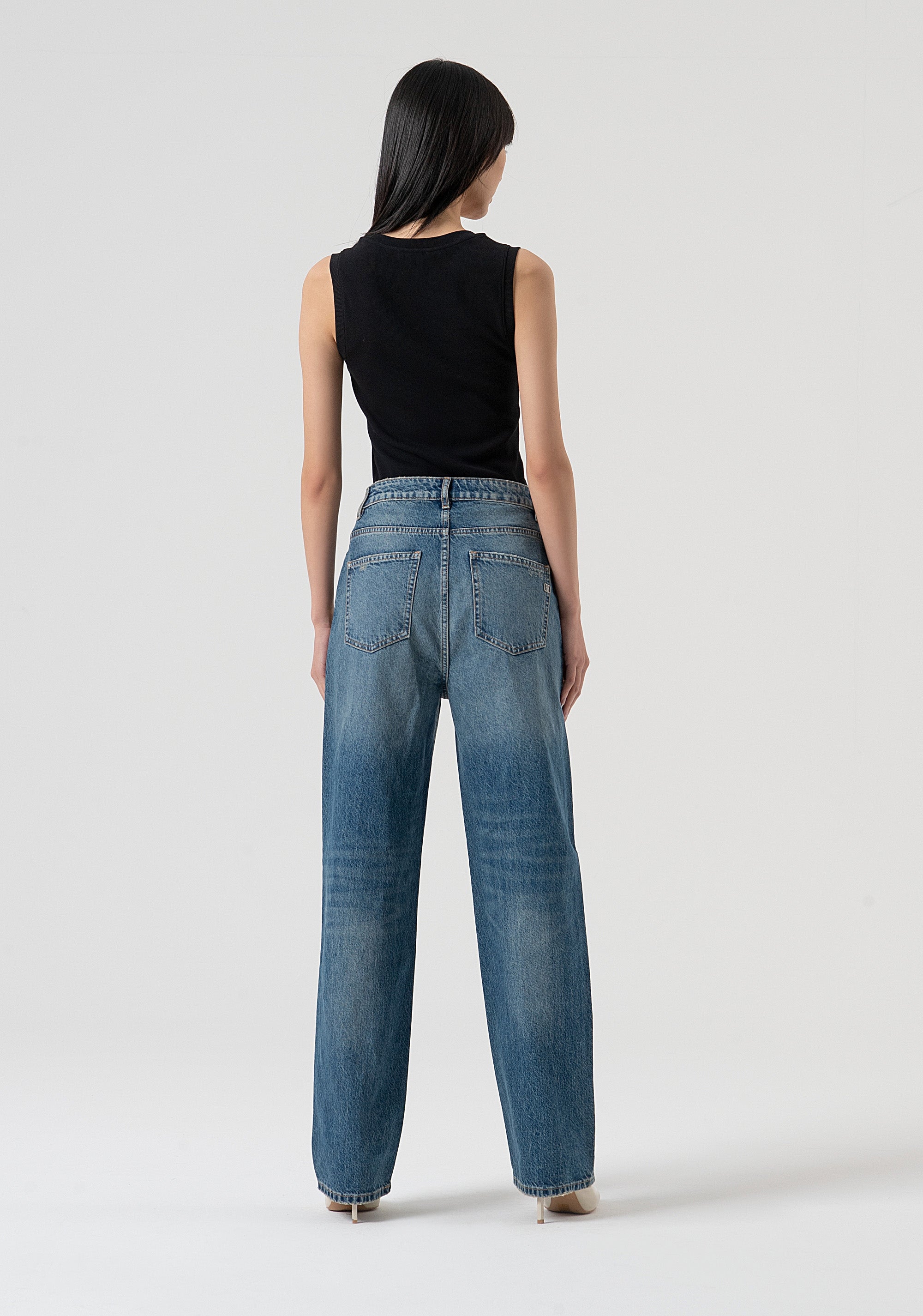 Jeans flare in denim con lavaggio medio FR25WV2021D419R9-337 Fracomina