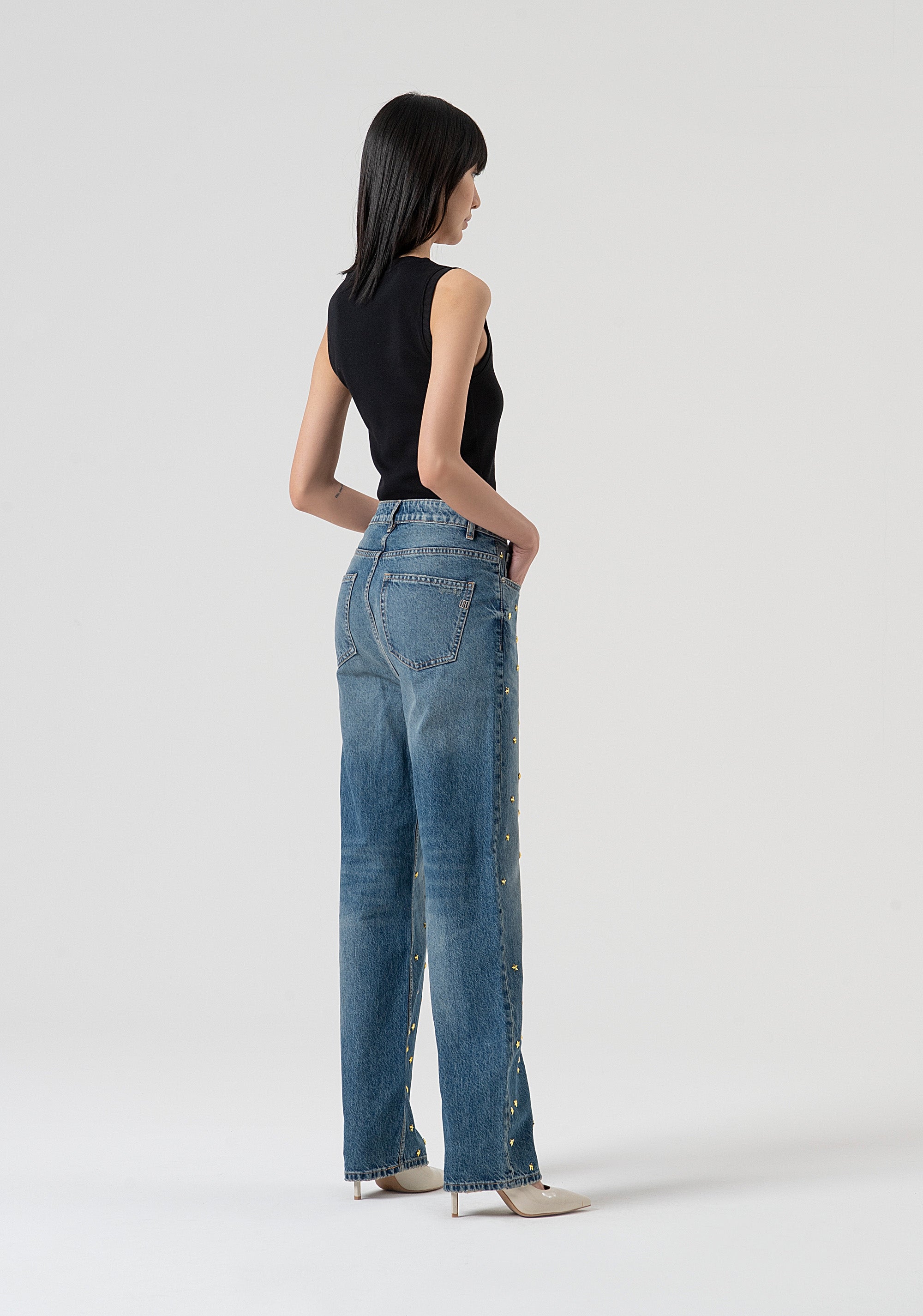 Jeans flare in denim con lavaggio medio FR25WV2021D419R9-337 Fracomina