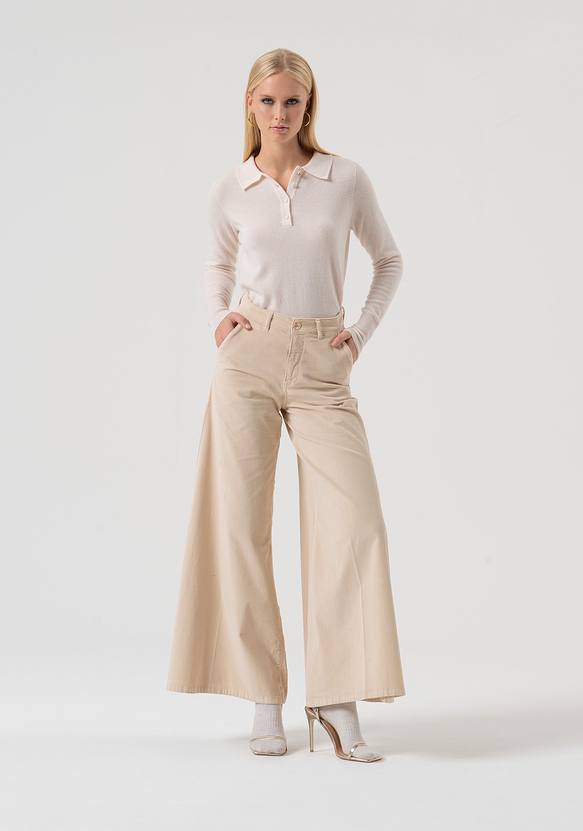Pantalone super flare in velluto 1000 righe FR25WV3014W56901-508 Fracomina