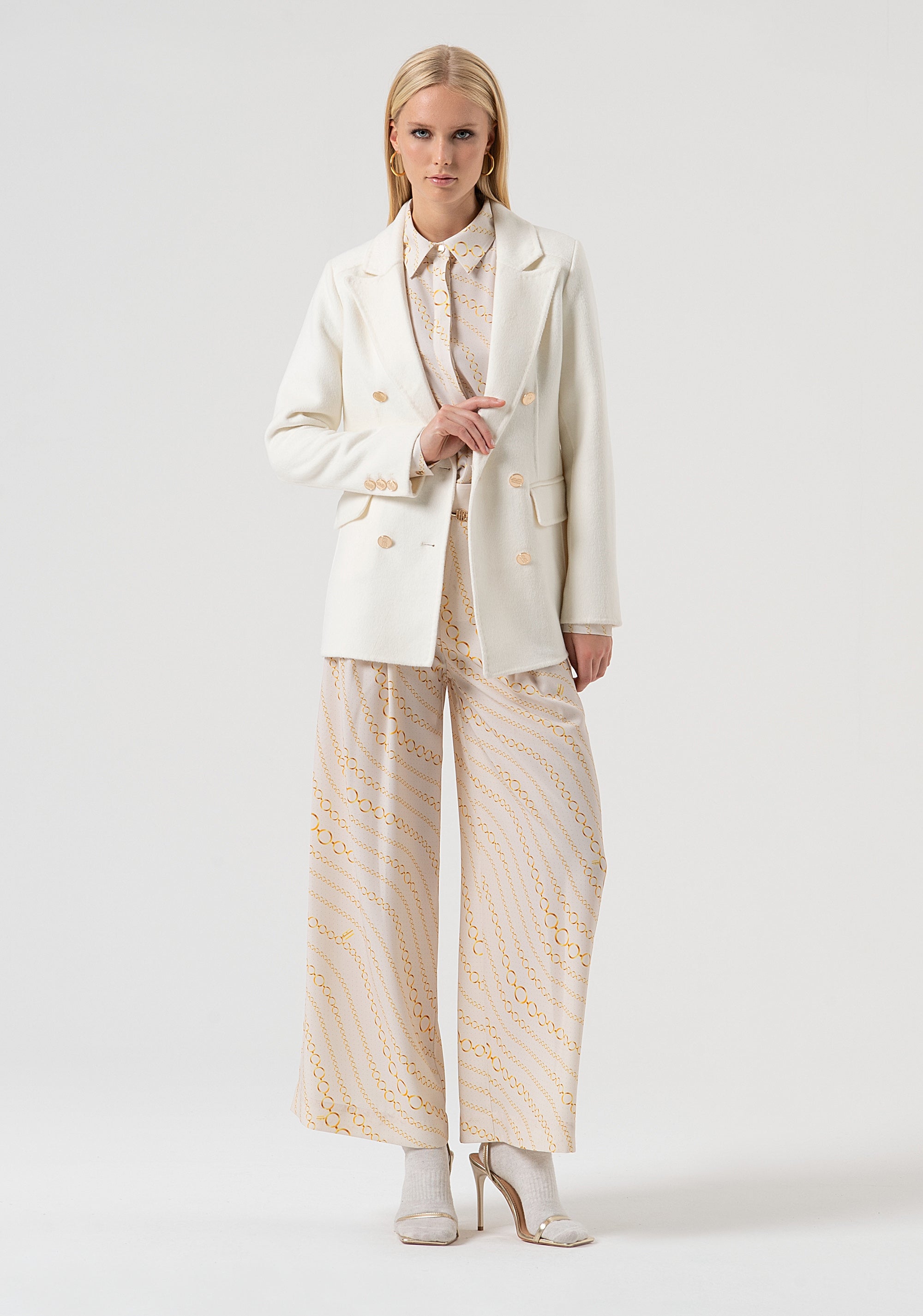 Pantalone flare in fantasia geometrica FR25WV3022W436R8-508 Fracomina