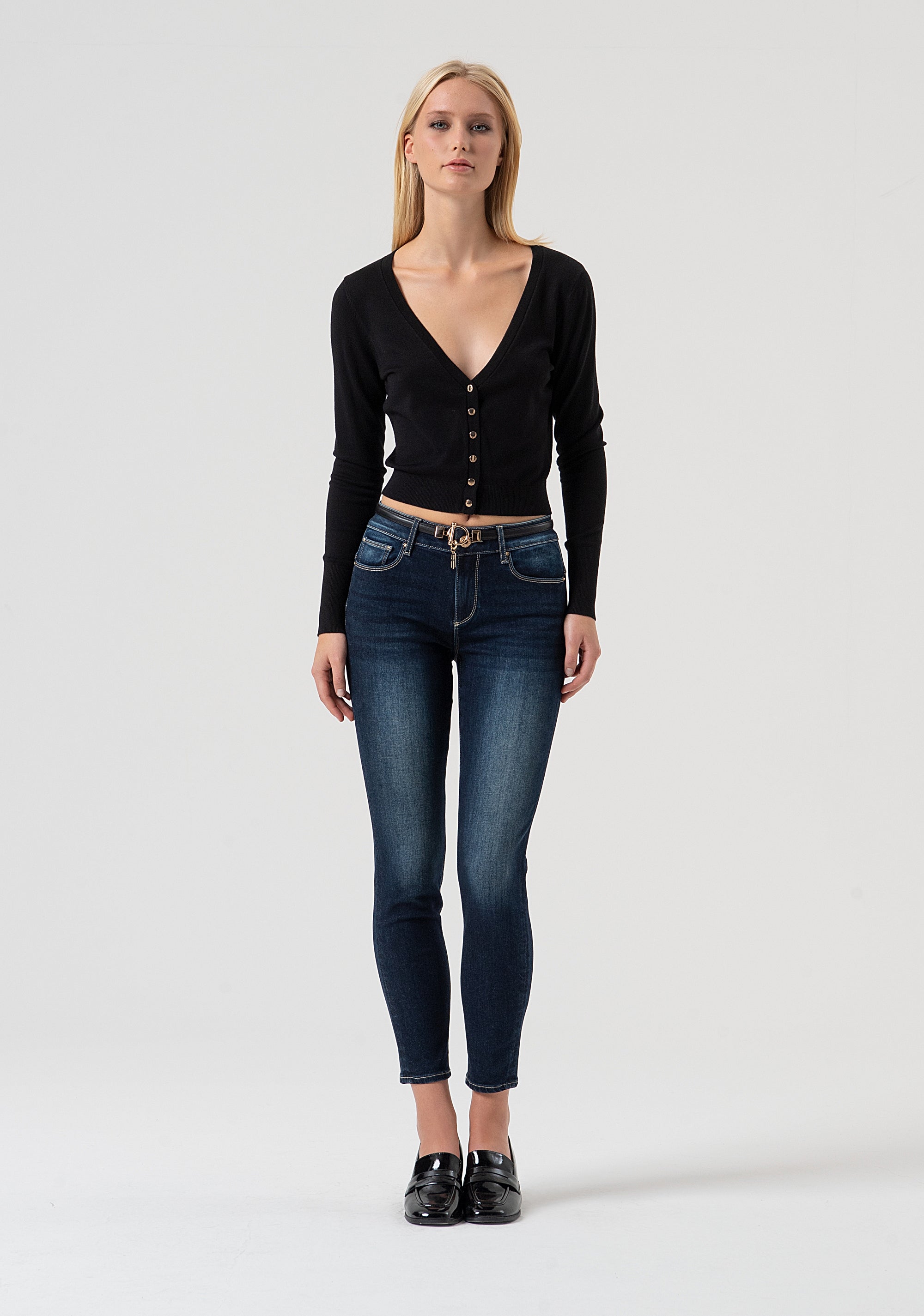 Jeans slim effetto push up in denim con lavaggio scuro FR25WV8000D46001-117 Fracomina