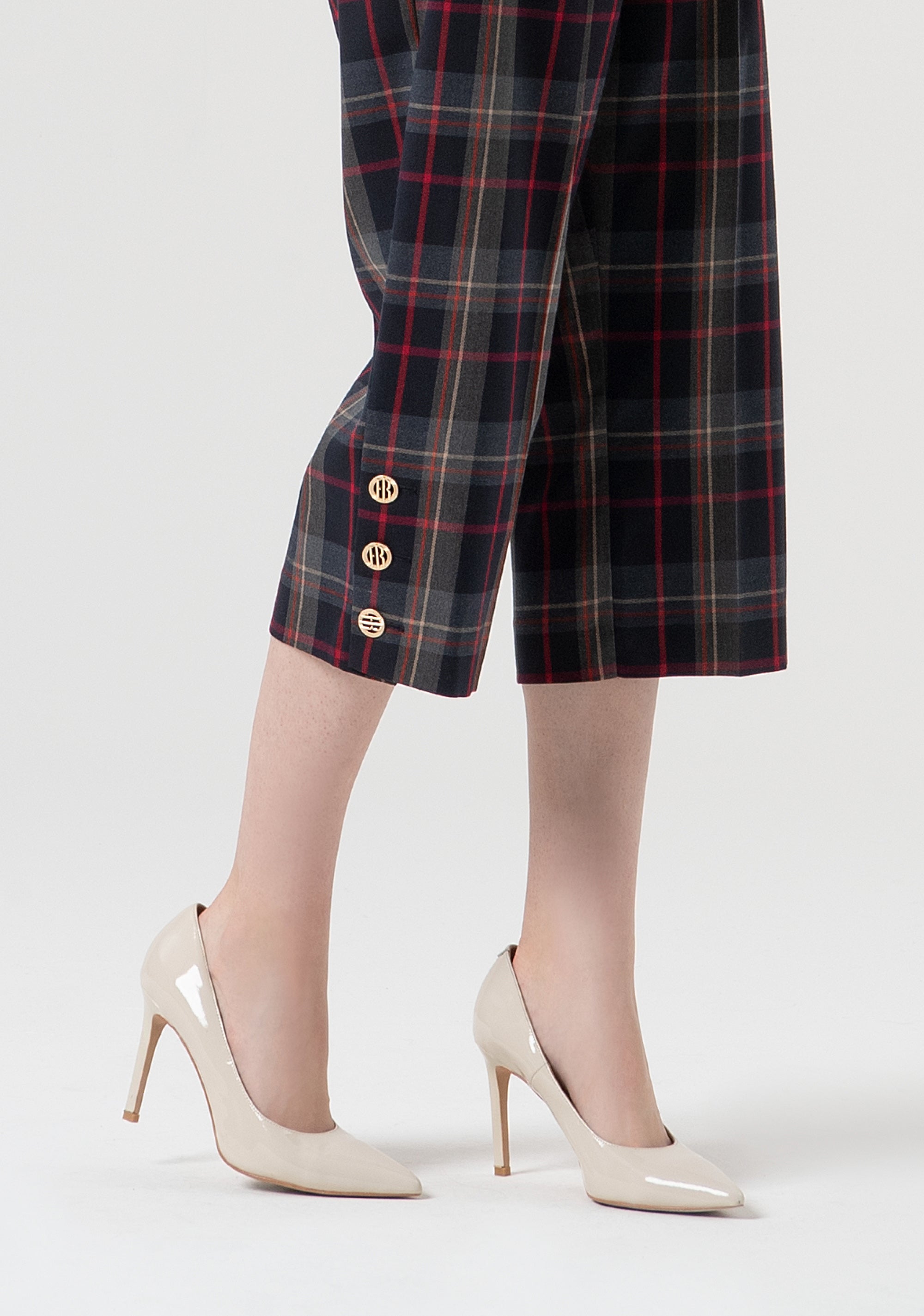Pantalone carrot cropped in tessuto tartan FR25WV9006W45995-T62 Fracomina