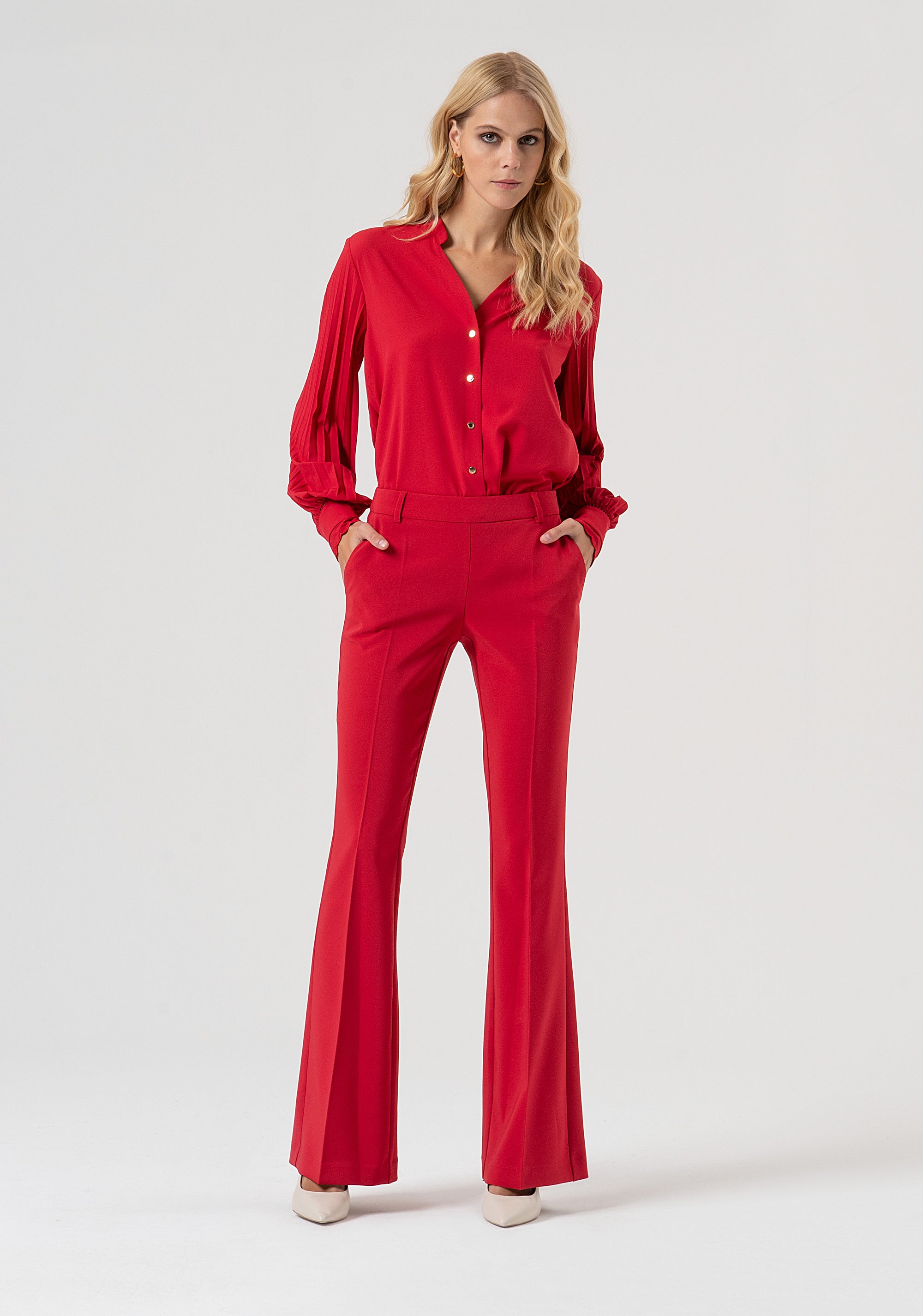 Pantalone bootcut in tessuto stretch FR25WVA004W42901-T51 Fracomina