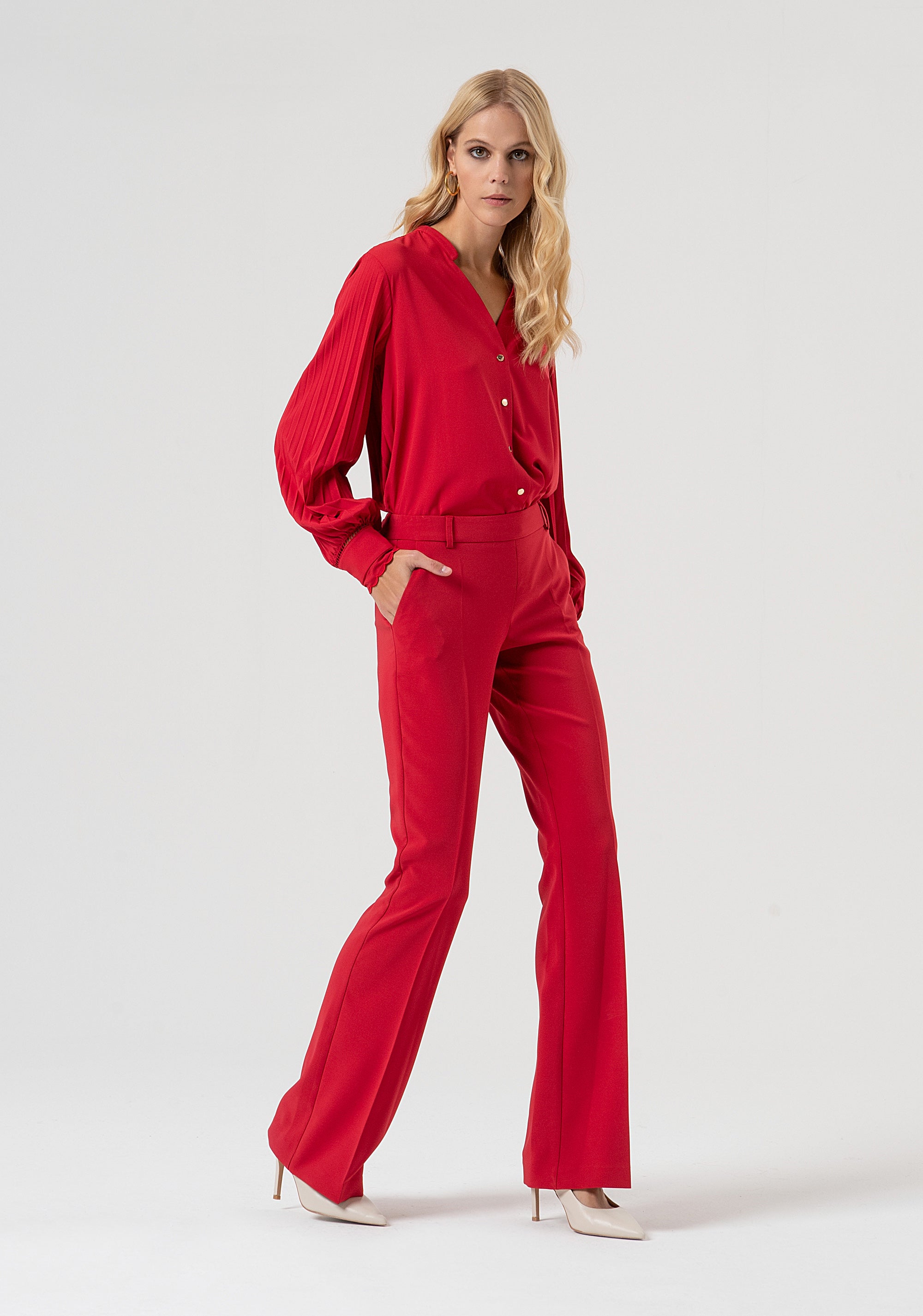 Pantalone bootcut in tessuto stretch FR25WVA004W42901-T51 Fracomina