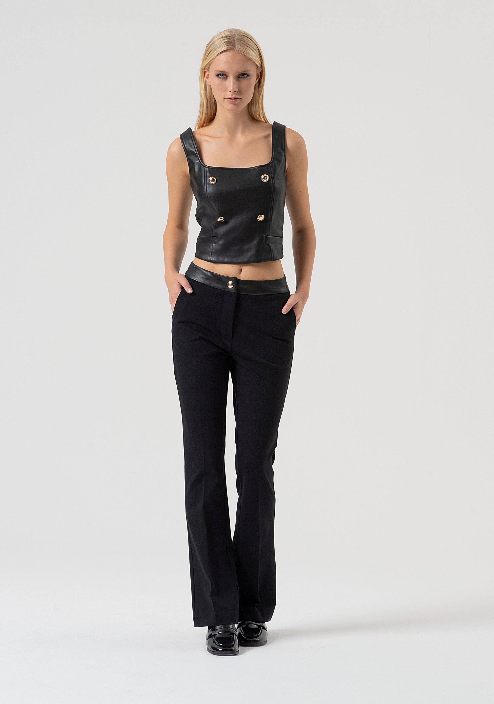 Pantalone bootcut in tessuto stretch FR25WVA006W78001-053 Fracomina