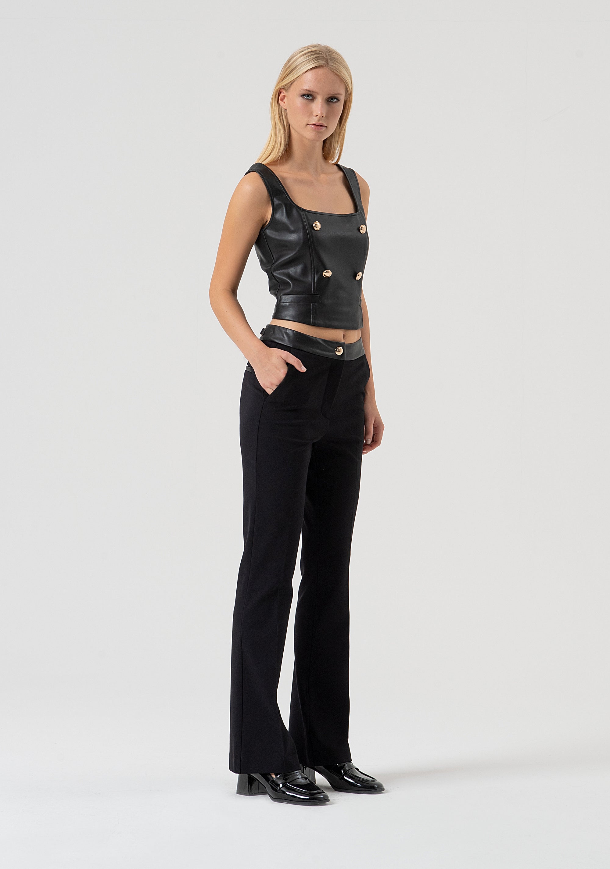 Pantalone bootcut in tessuto stretch FR25WVA006W78001-053 Fracomina