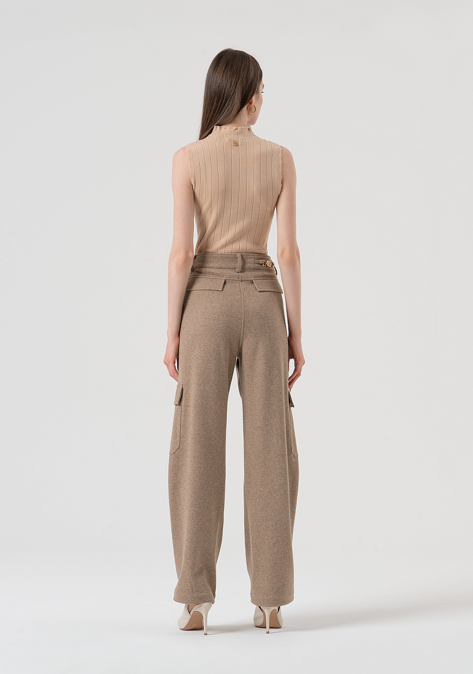 Pantalone cargo con vita alta FR25WVC014W80501-L46 Fracomina