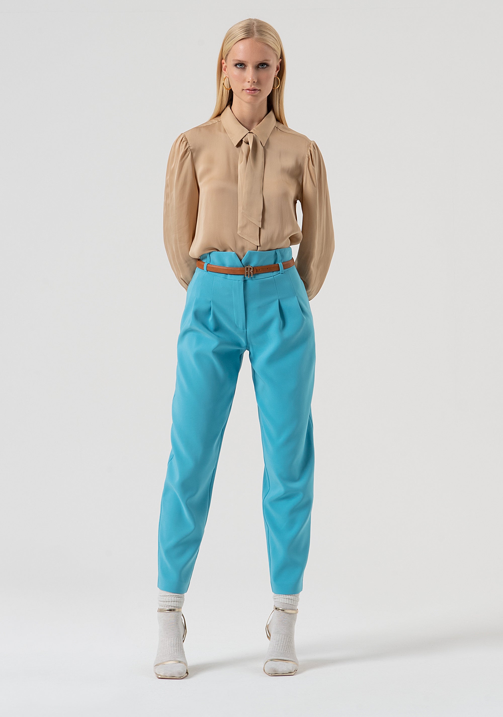 Pantalone carrot in tessuto stretch FR25WVD004W42901-T57 Fracomina