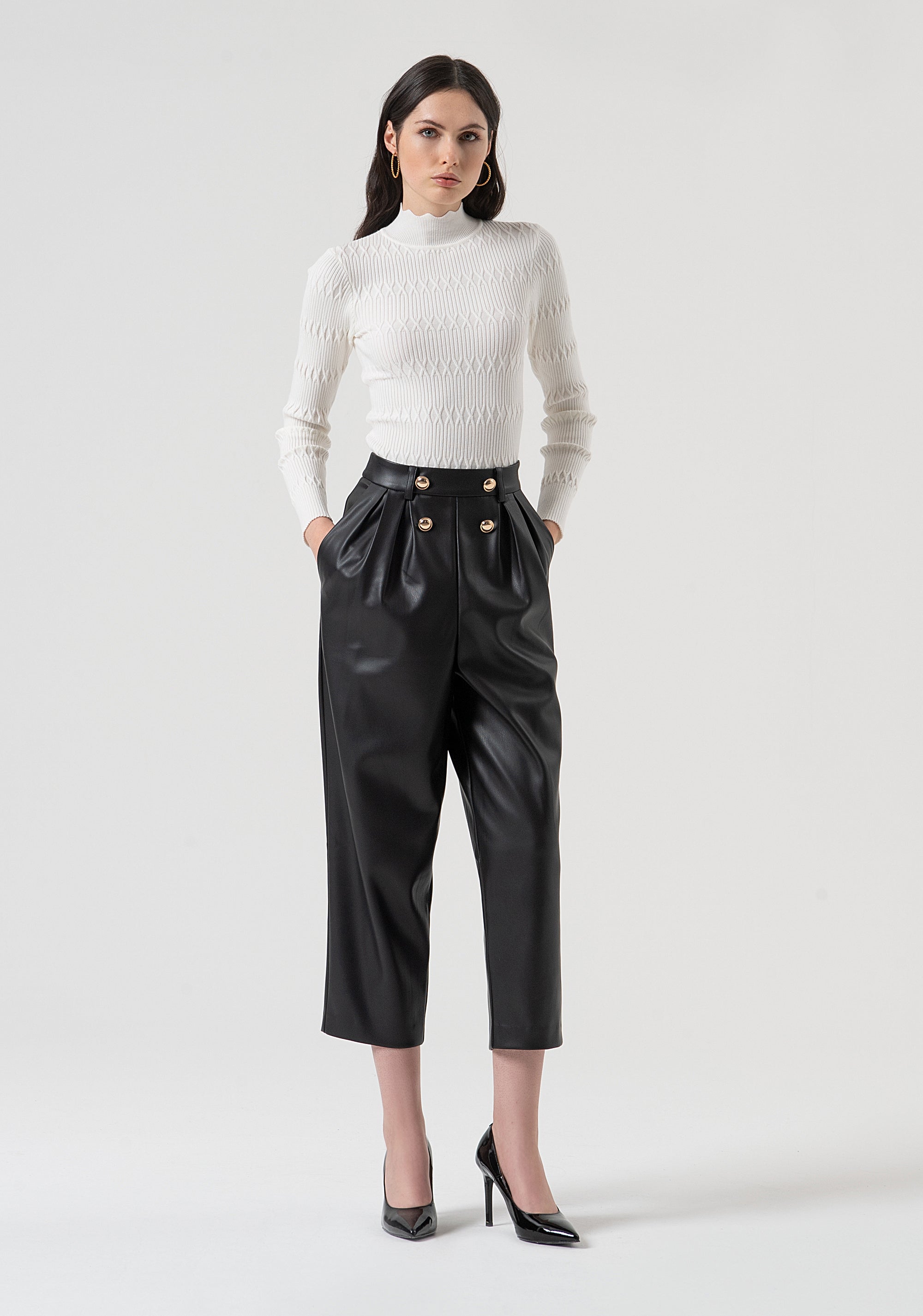Pantalone carrot con vita alta FR25WVD006P41101-053 Fracomina