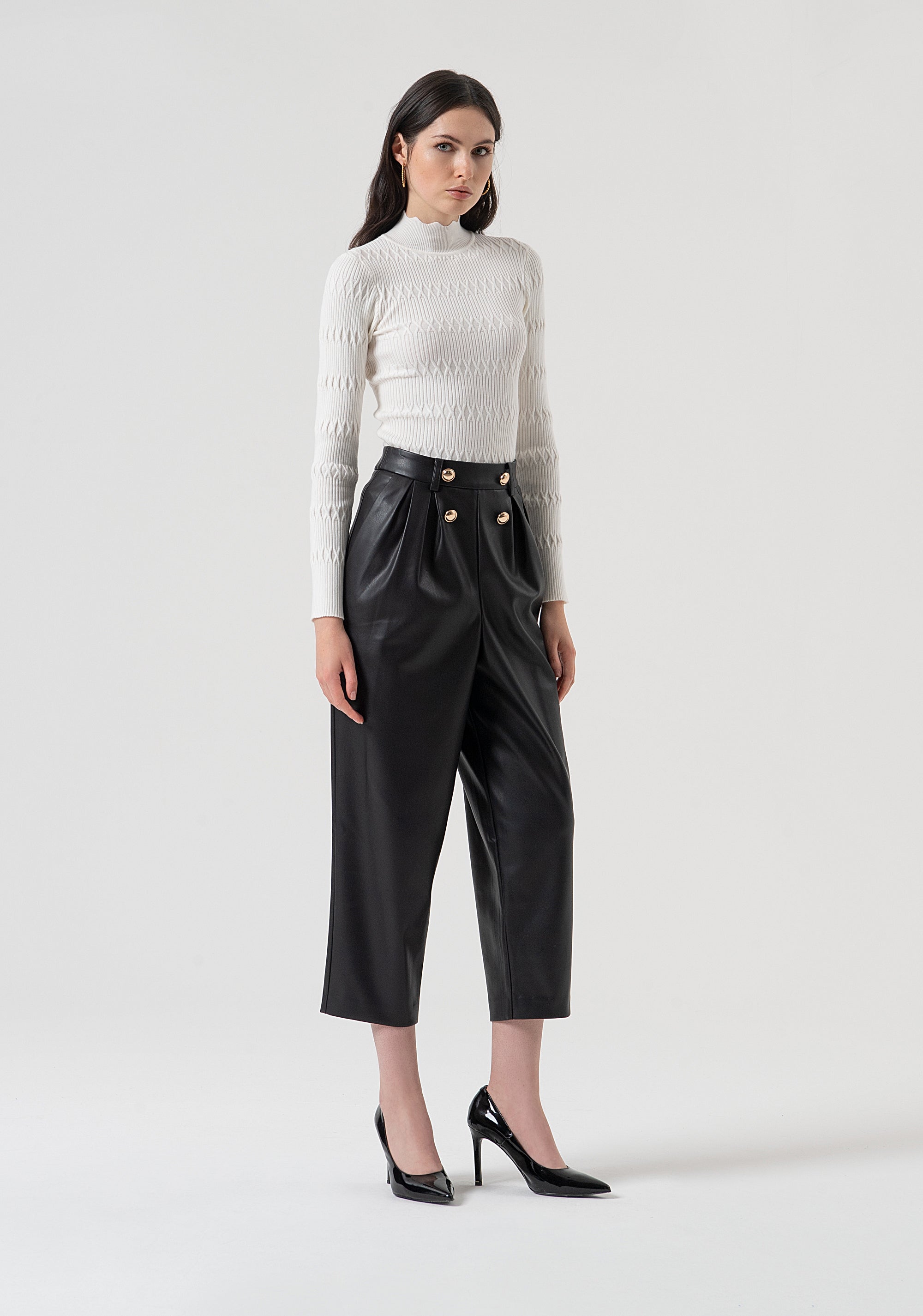 Pantalone carrot con vita alta FR25WVD006P41101-053 Fracomina