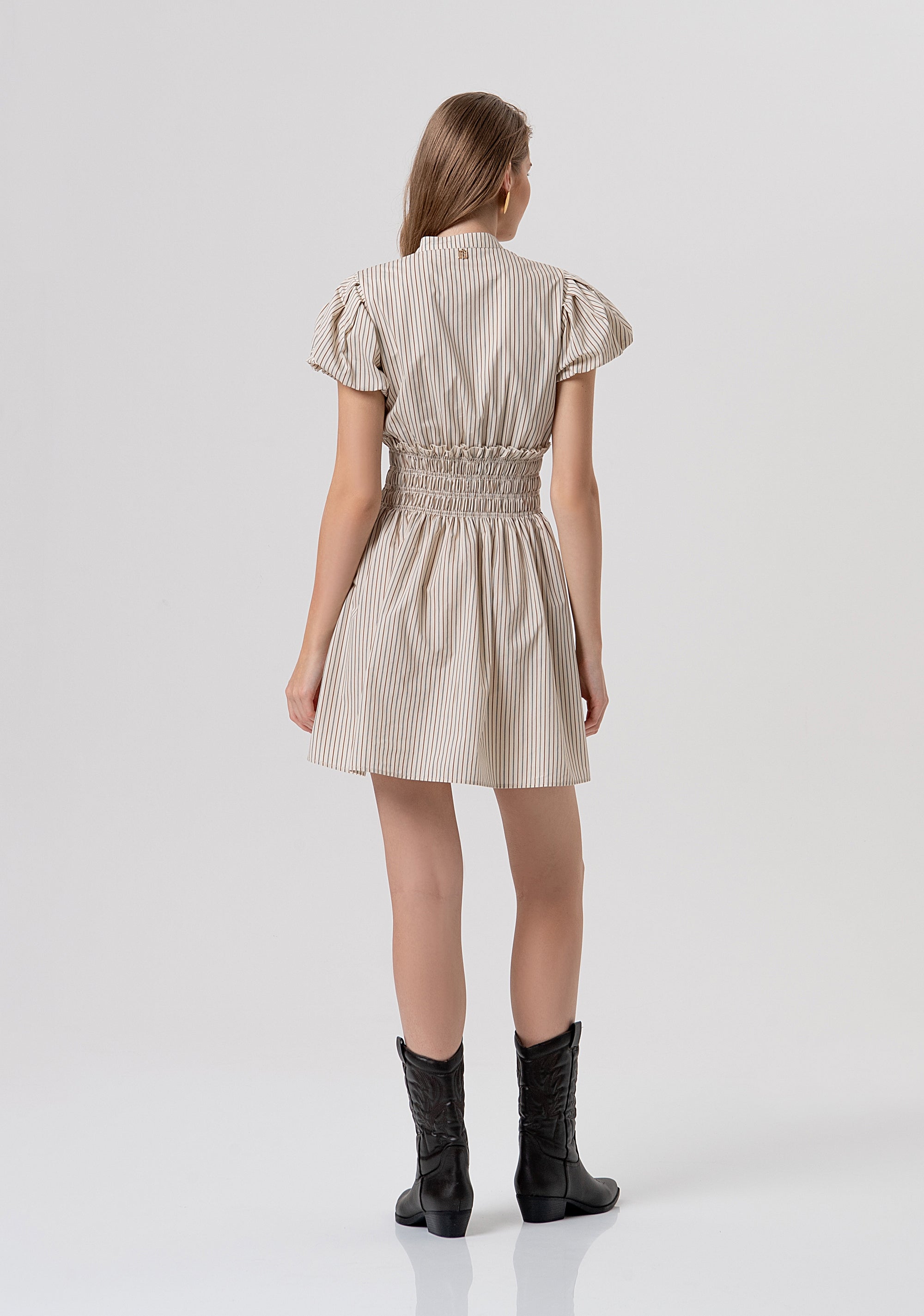 Abito regular mini in cotone a righe FR26SD1007W513N8-508 Fracomina