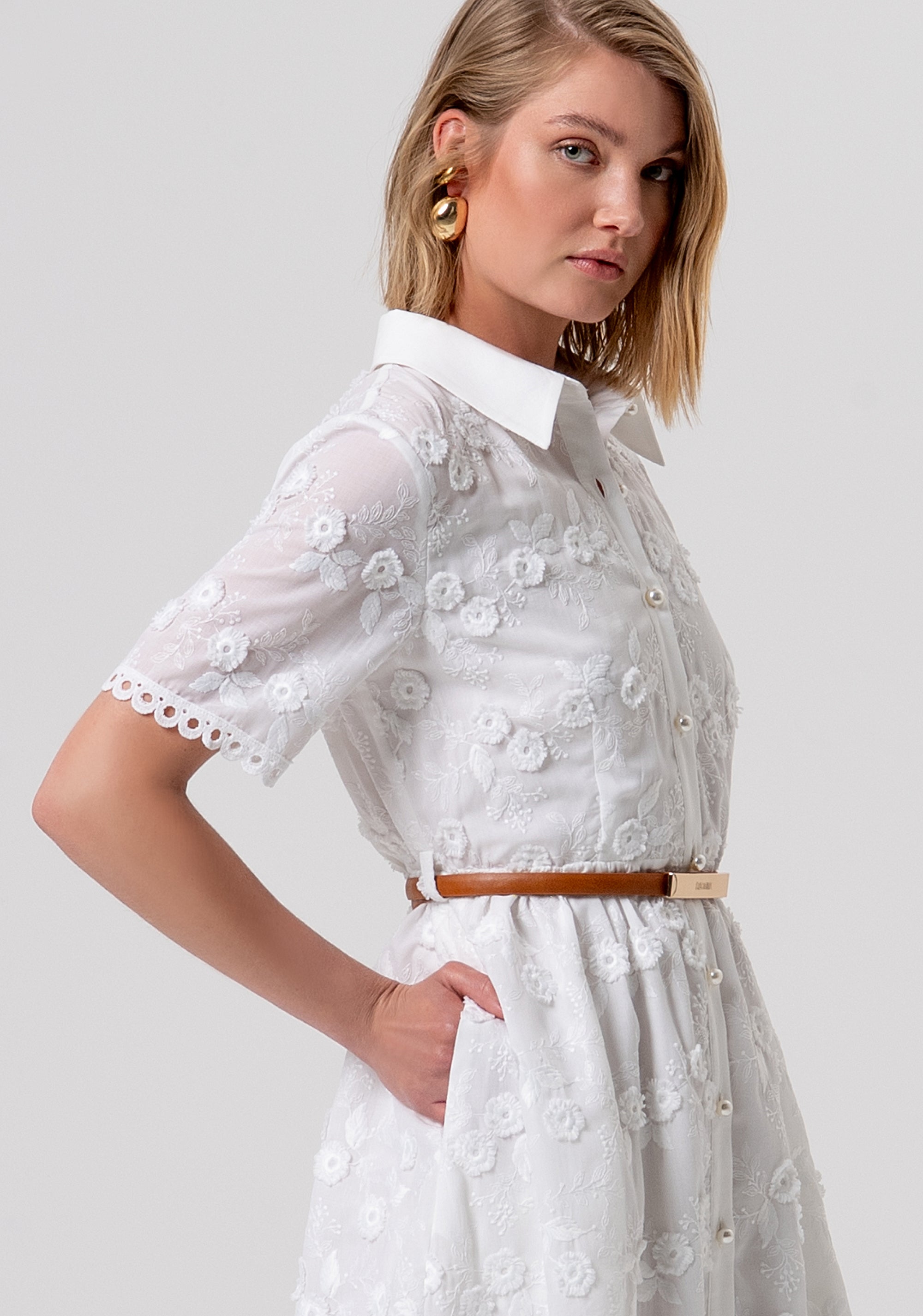 Abito regular modello chemisier in pizzo FR26SD1027W445E5-278 Fracomina