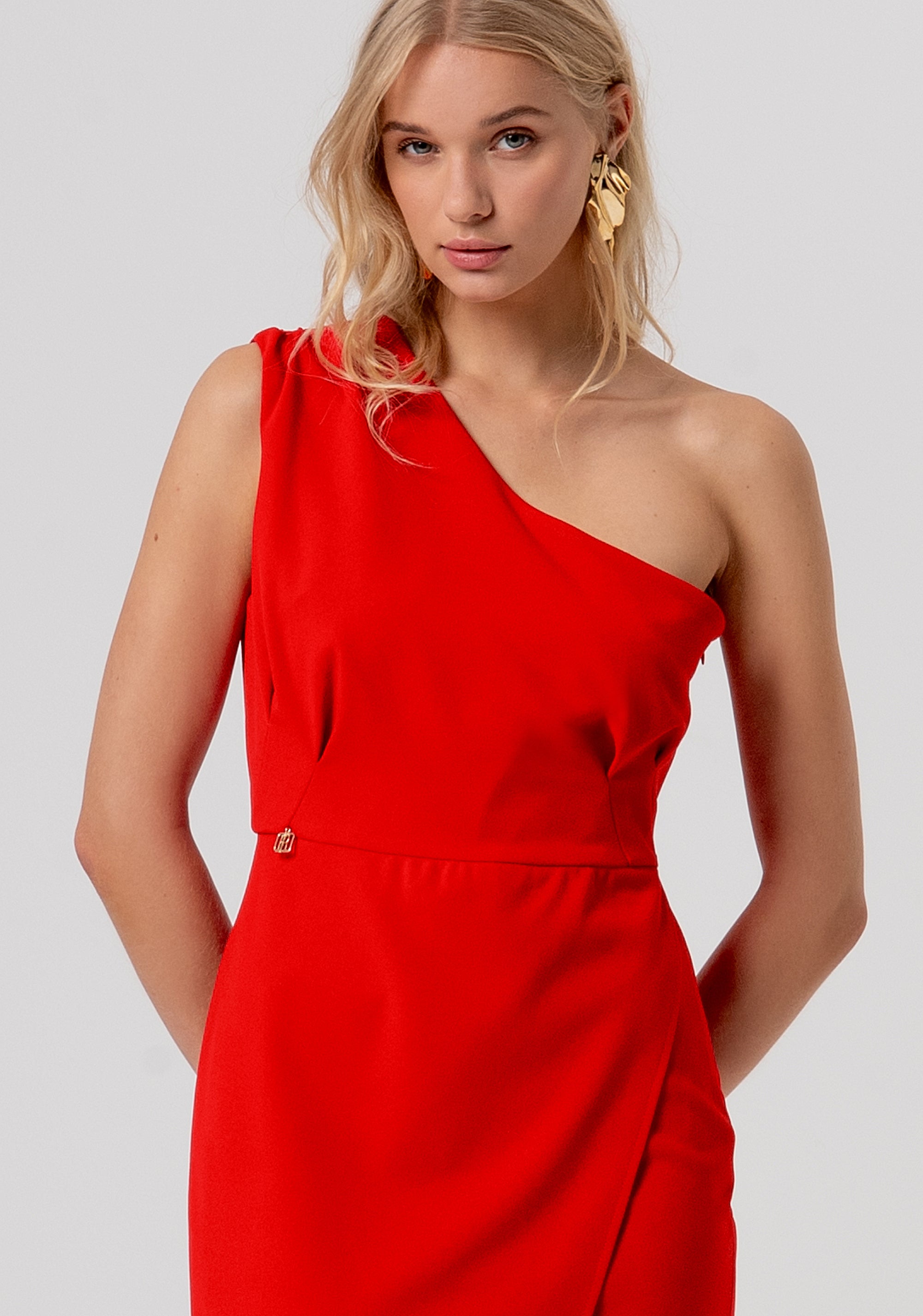 Abito monospalla in tessuto stretch FR26SD1029J47501-101 Fracomina