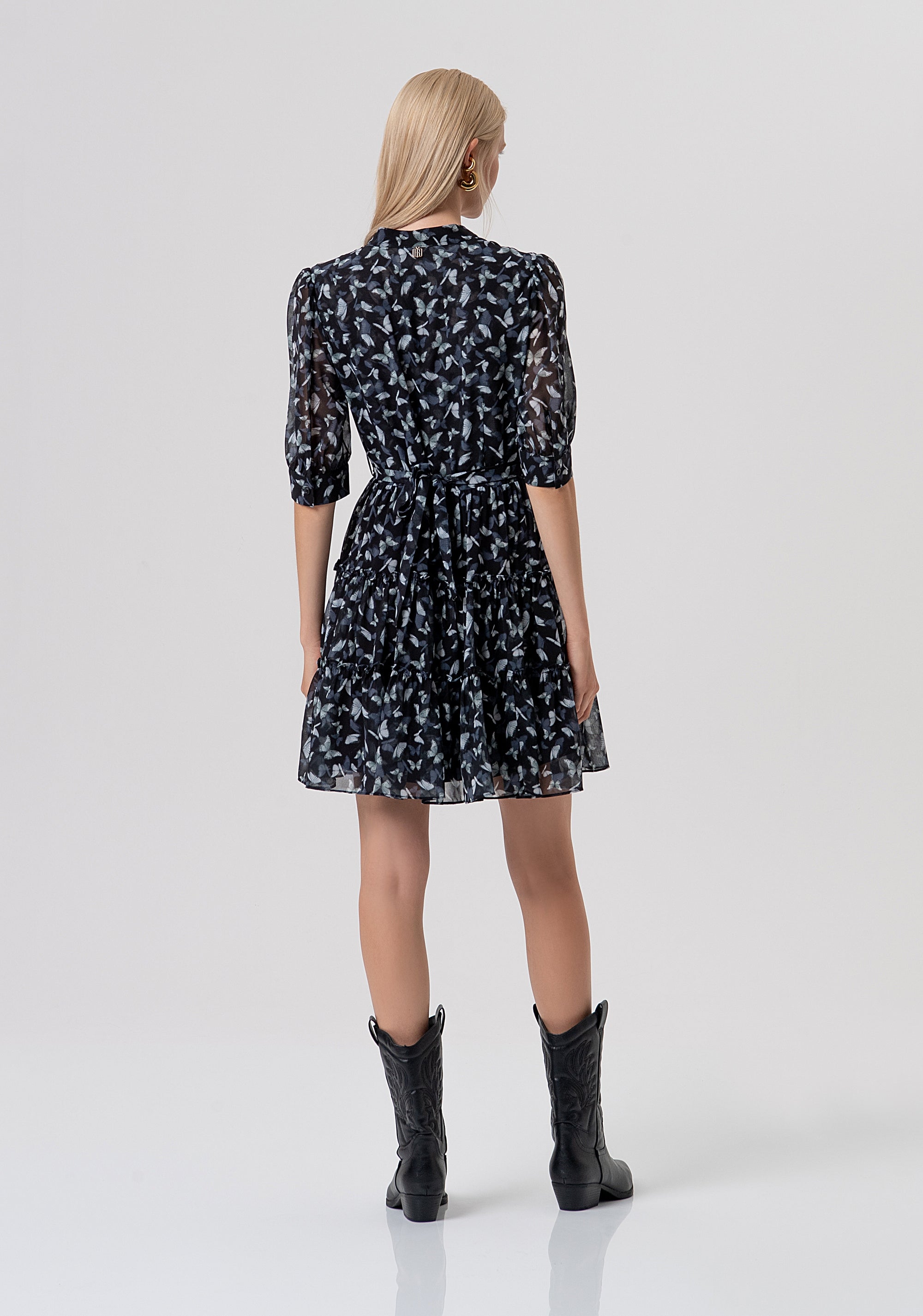 Abito regular modello chemisier in georgette con fantasia floreale FR26SD1035W412W6-054 Fracomina