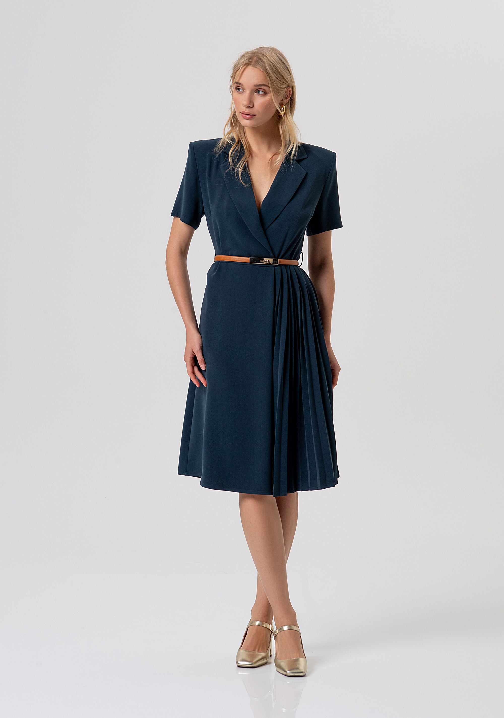 Abito regular con inserto plissettato FR26SD2001W83001-117 Fracomina