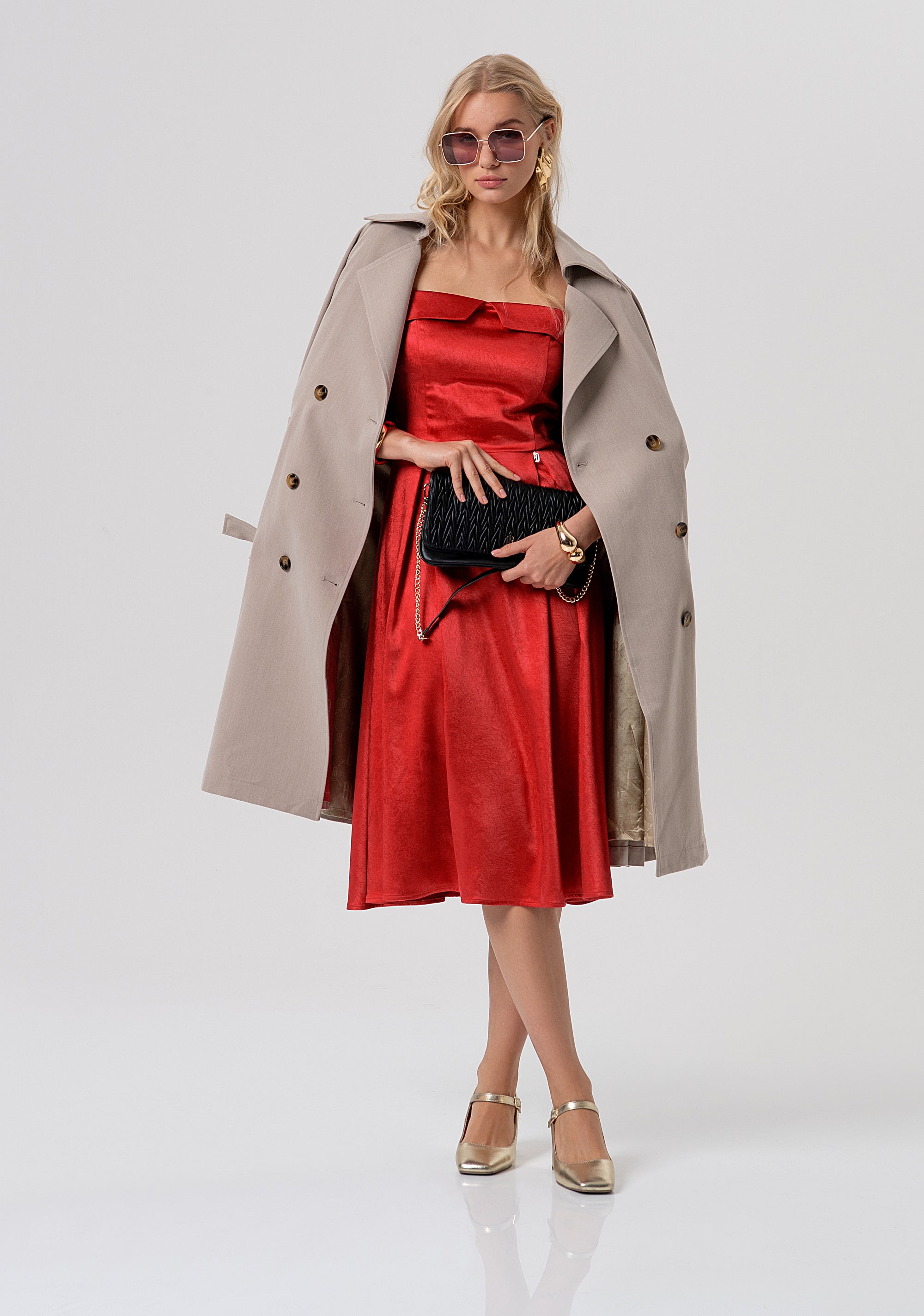 Abito senza maniche midi in raso FR26SD2020W41101-101 Fracomina