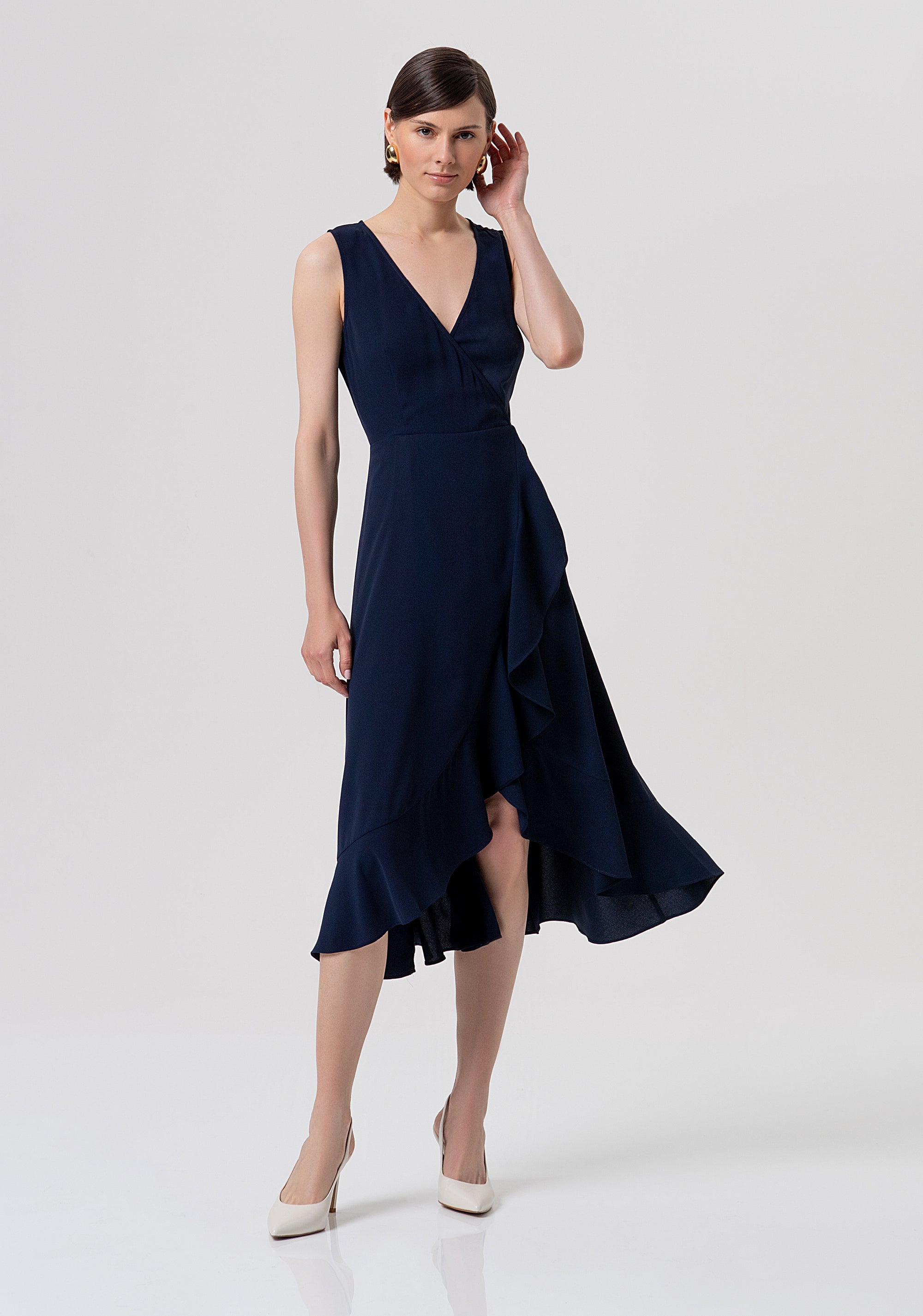 Abito senza maniche a portafoglio midi FR26SD3015W46001-117 Fracomina