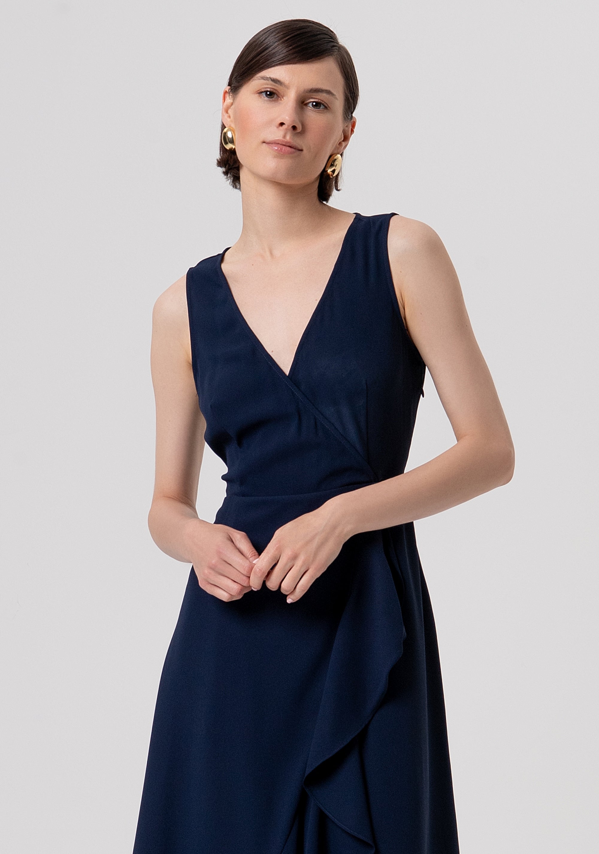 Abito senza maniche a portafoglio midi FR26SD3015W46001-117 Fracomina