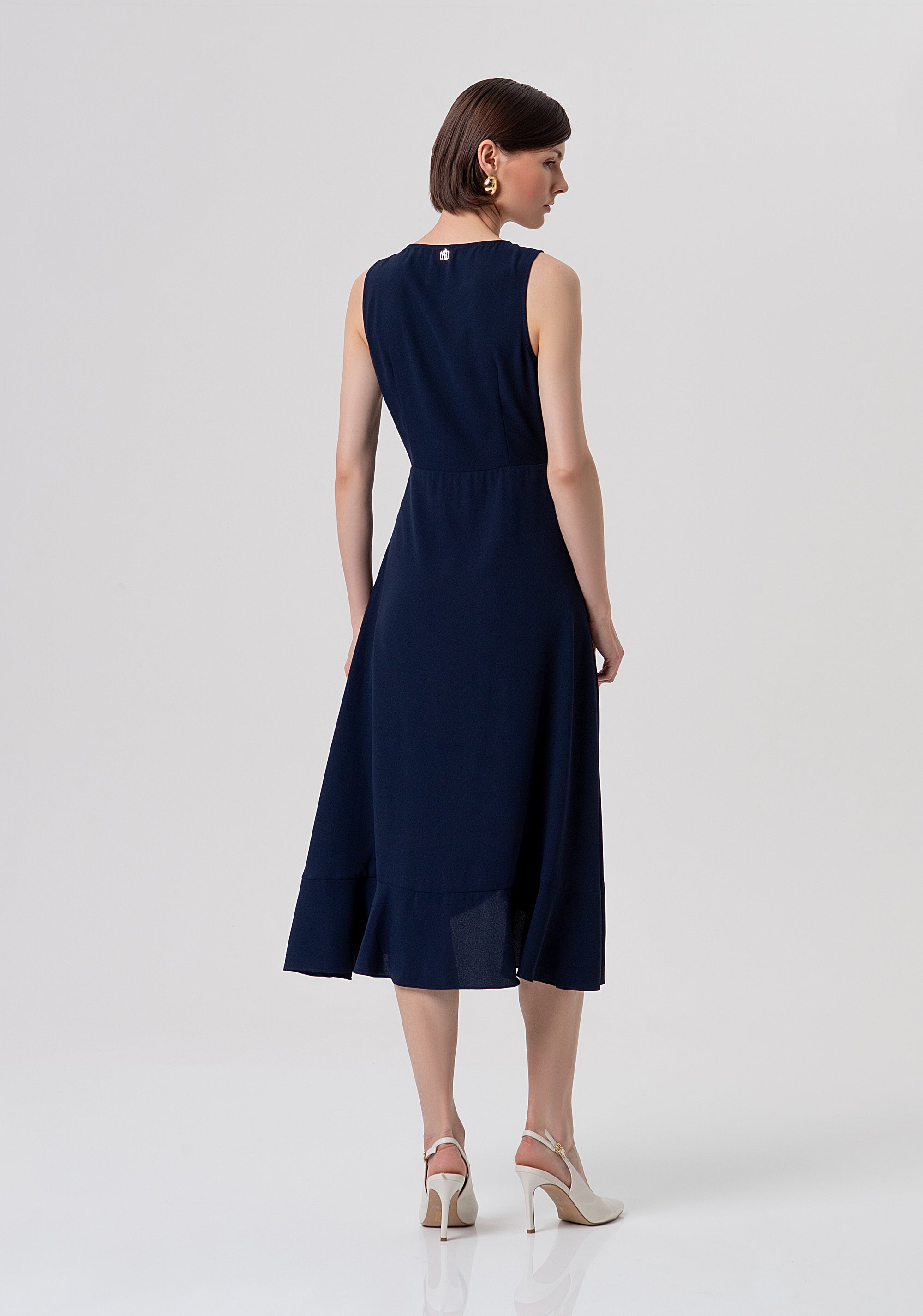 Abito senza maniche a portafoglio midi FR26SD3015W46001-117 Fracomina