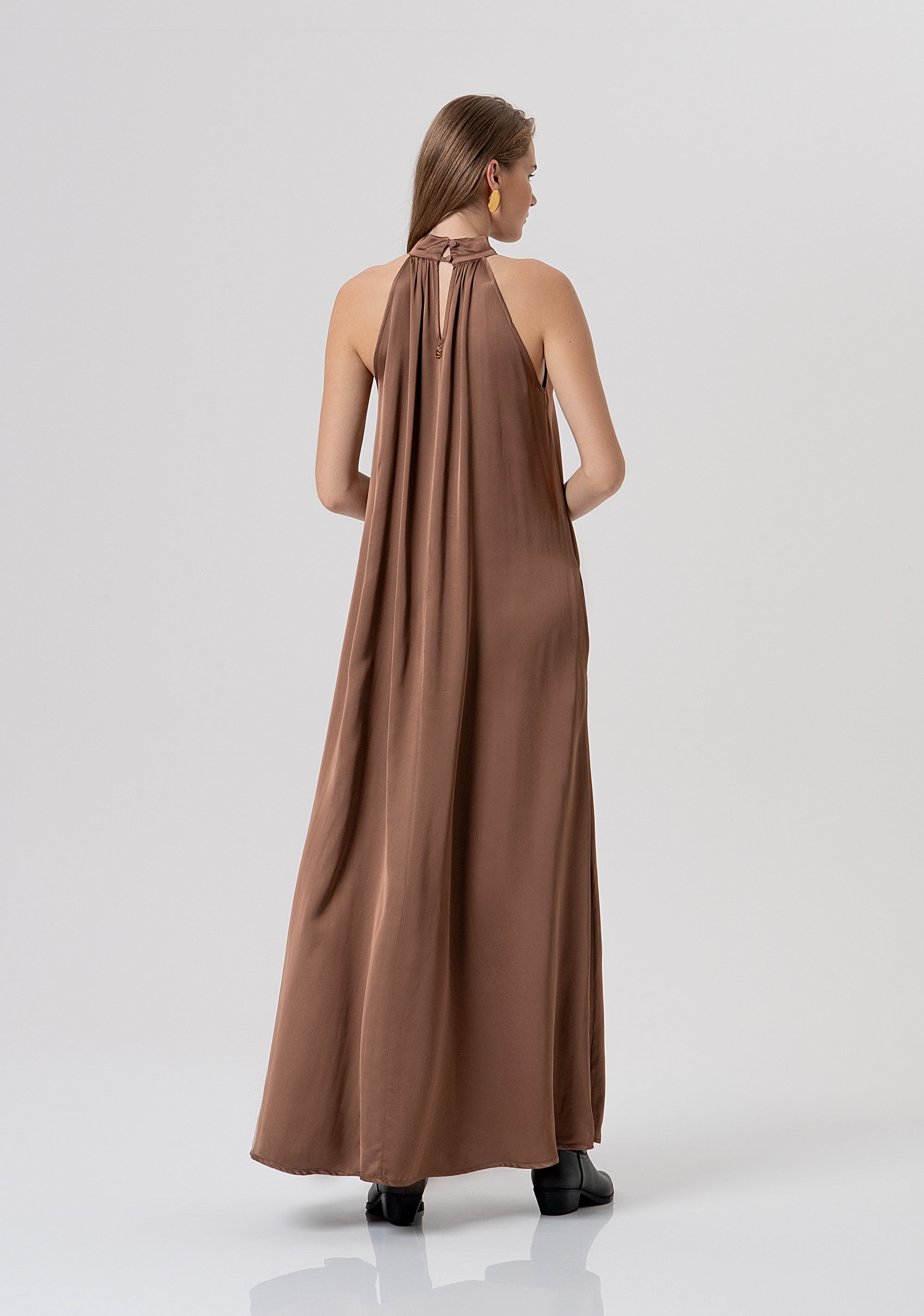 Abito senza maniche linea ad A in raso di viscosa FR26SD3016W41301-M07 Fracomina