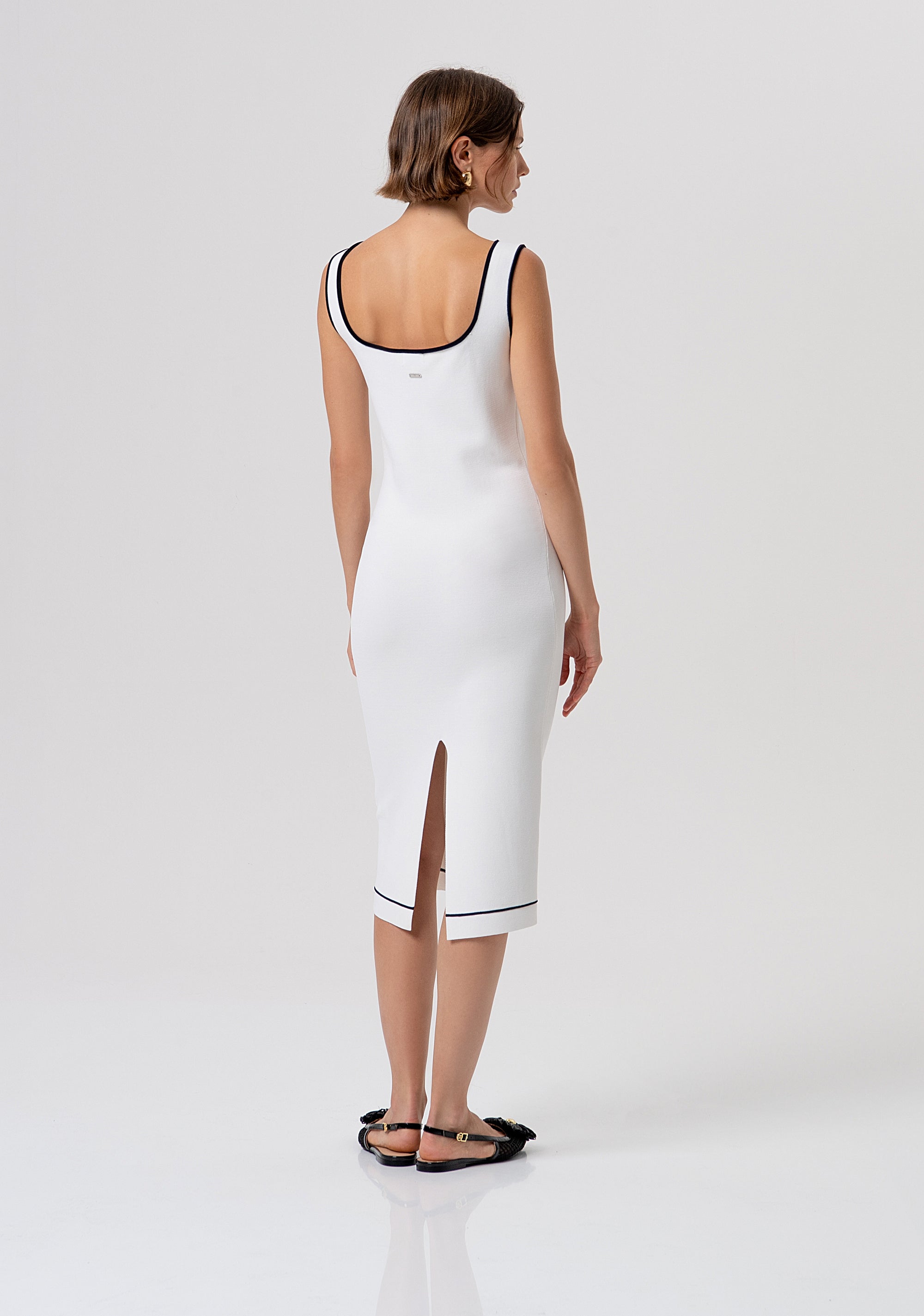 Abito senza maniche slim midi in maglia FR26SD5002K41601-957 Fracomina