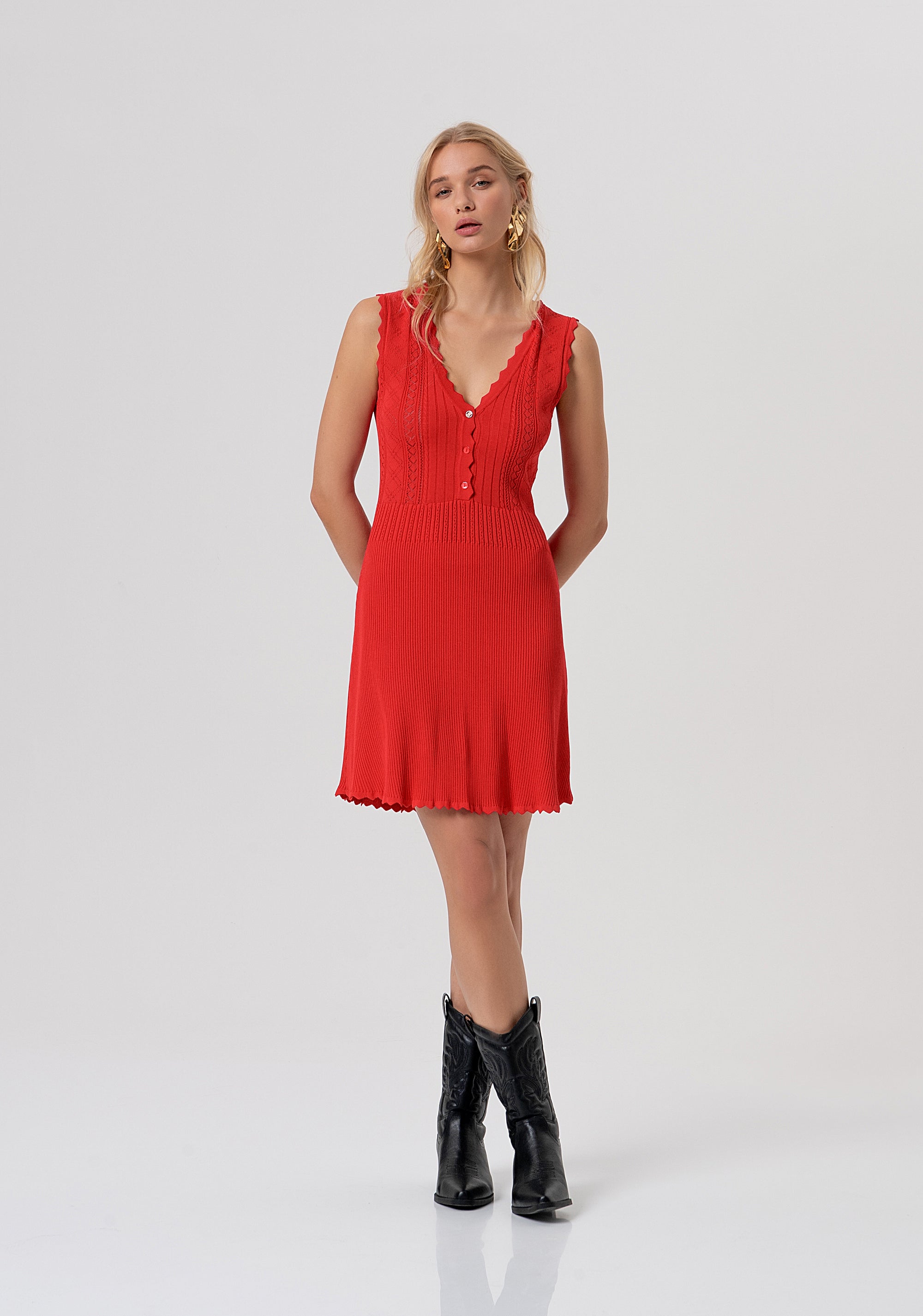 Abito senza maniche mini in maglia FR26SD5008K41601-101 Fracomina