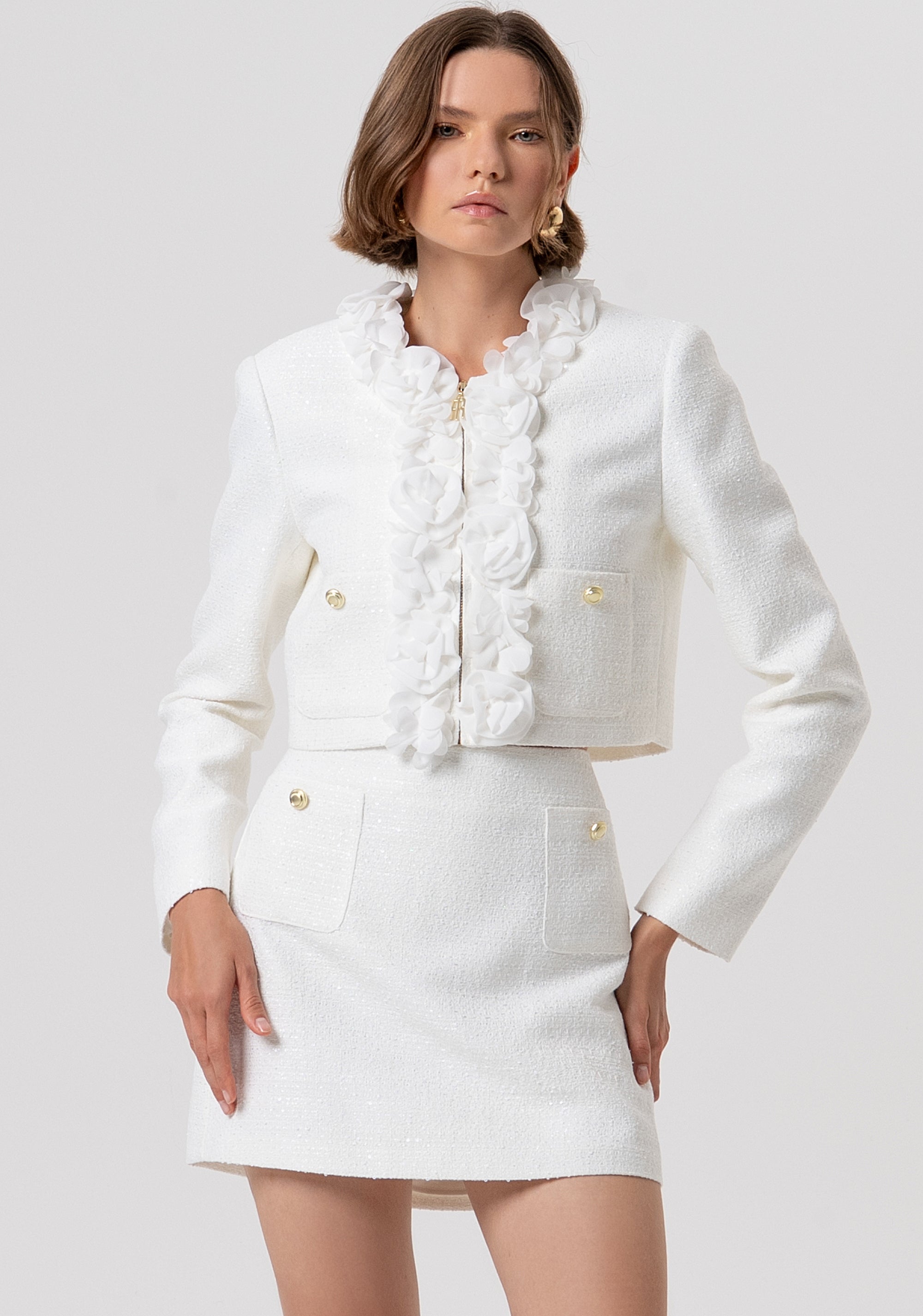 Gonna linea ad A mini in tweed FR26SG1004W83201-108 Fracomina