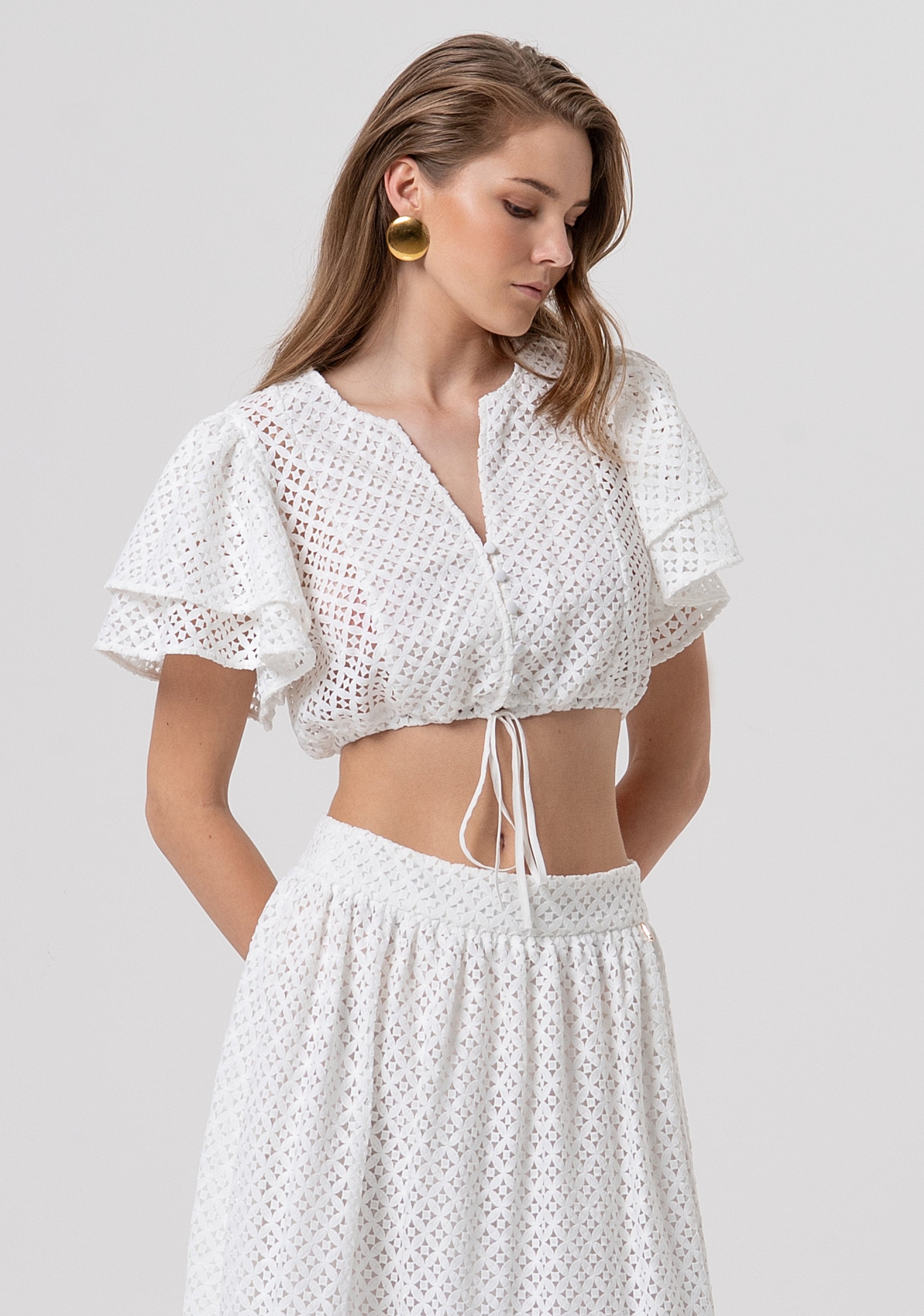 Gonna flare midi in pizzo FR26SG2006W62501-108 Fracomina