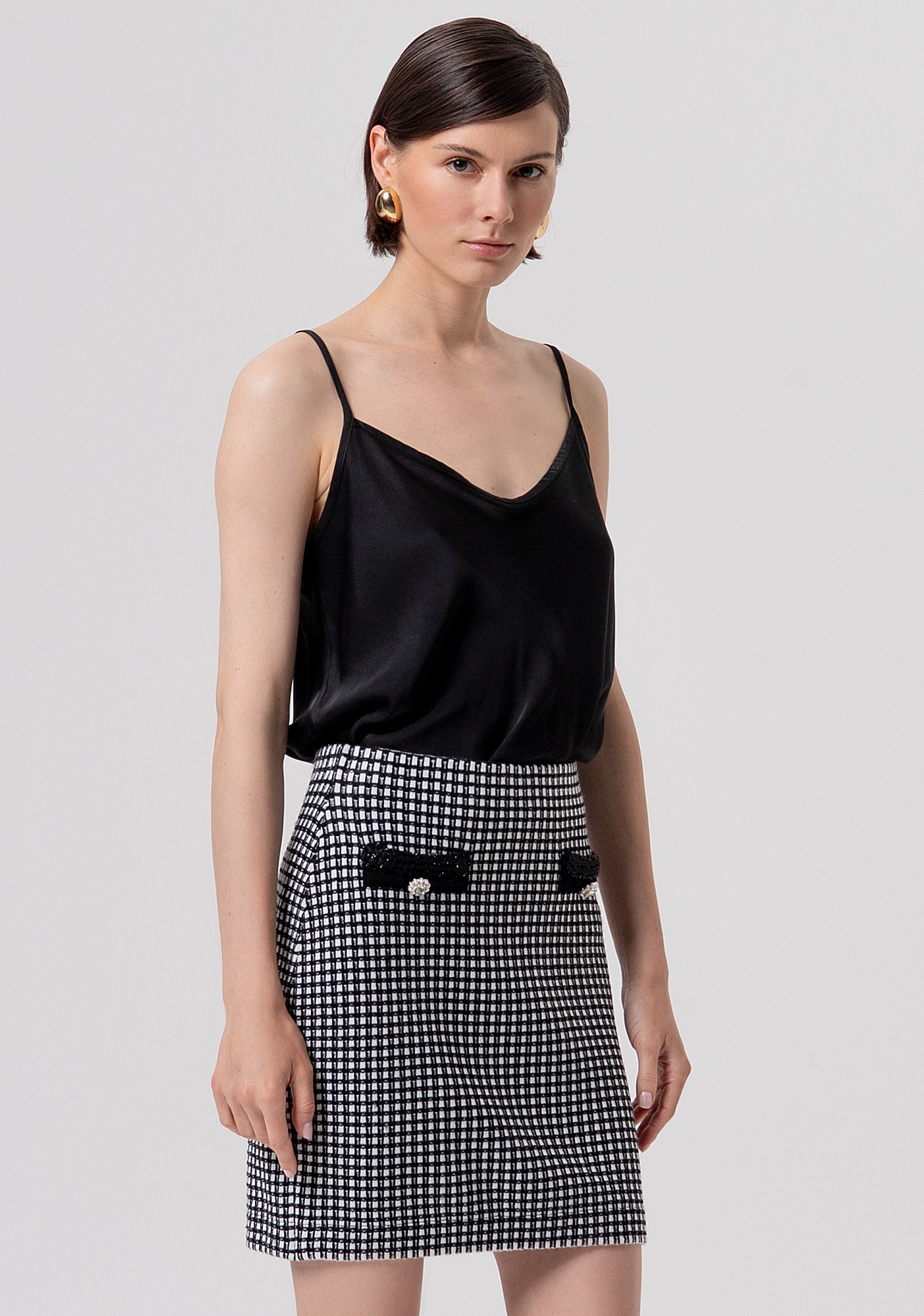 Gonna slim a tubino mini in tweed FR26SG4005K459S9-054 Fracomina