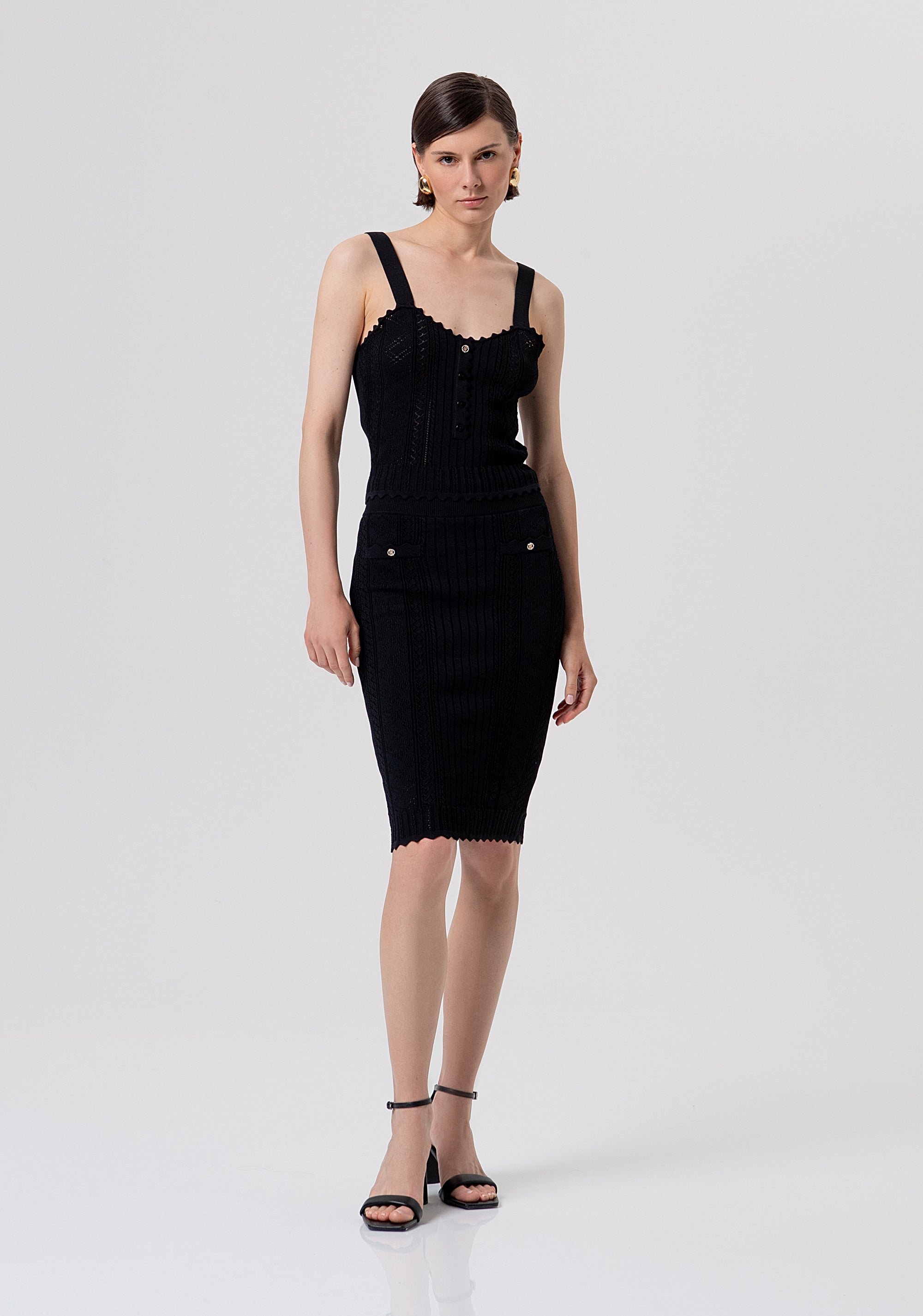 Gonna slim a tubino midi in maglia FR26SG4012K41601-053 Fracomina