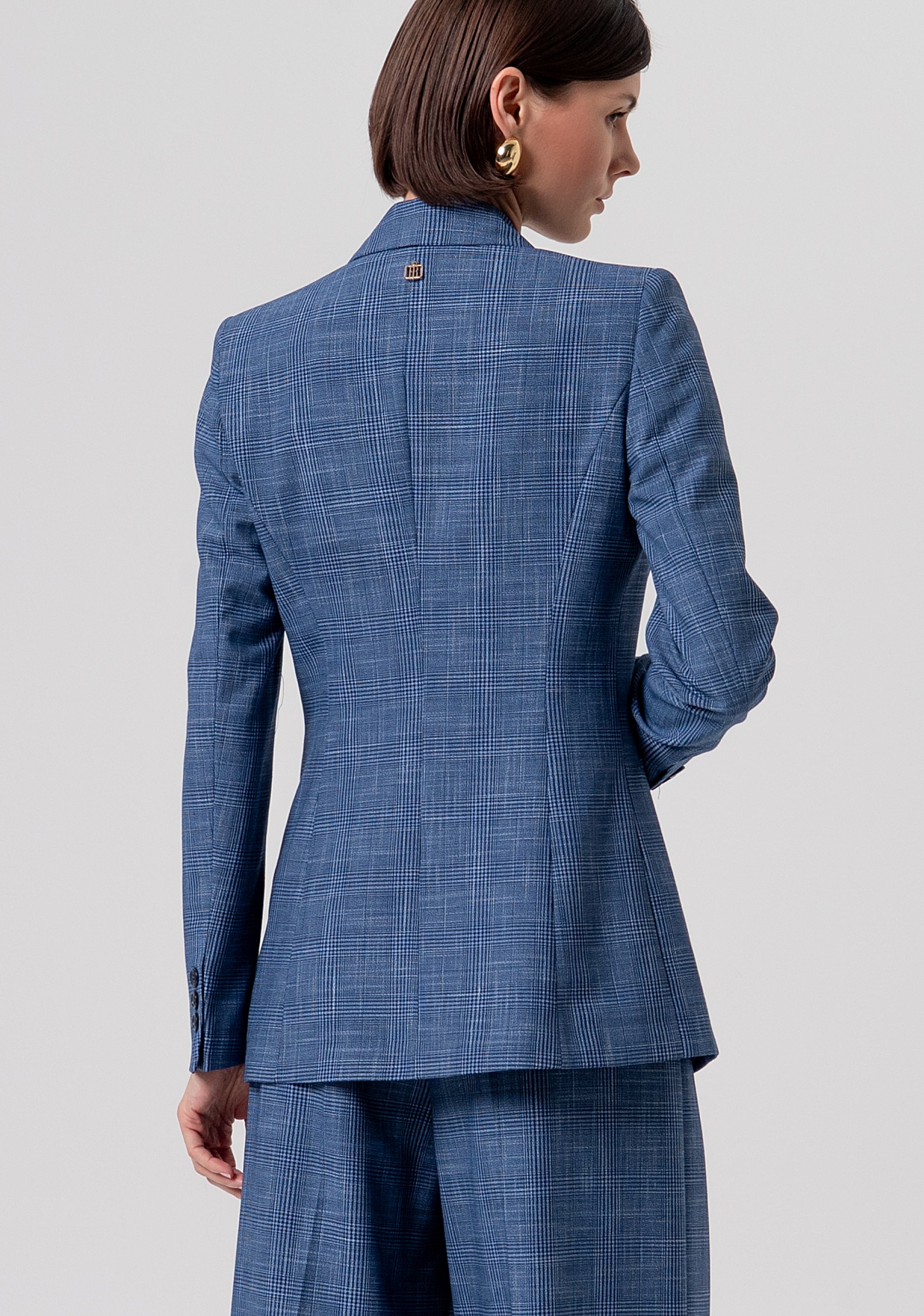 Blazer regular monopetto in fantasia Principe di Galles FR26SJ2001W645O2-166 Fracomina