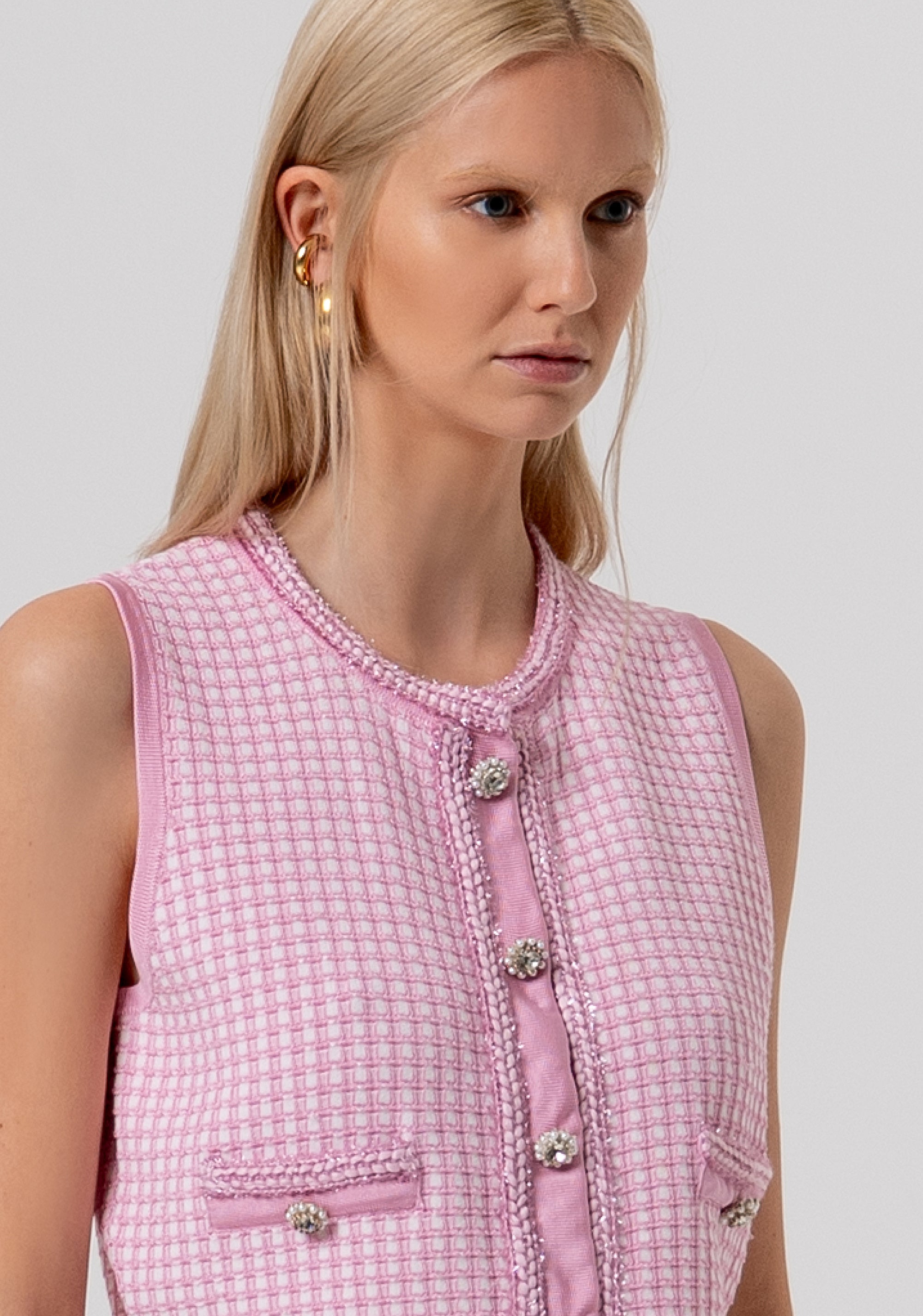 Gilet regular in tweed FR26SJ5015K459S9-A51 Fracomina