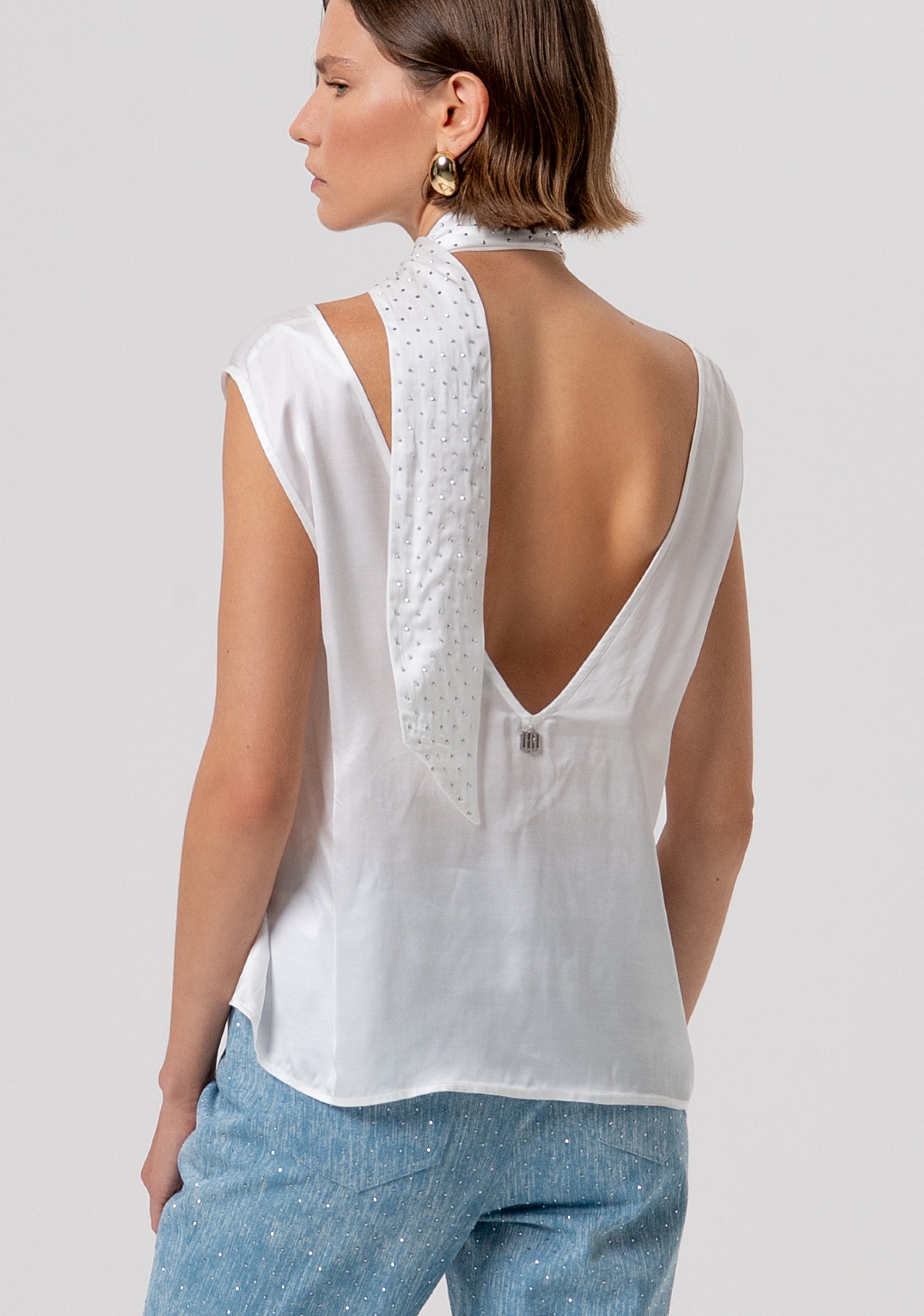 Top senza maniche in raso FR26ST2016W58401-278 Fracomina