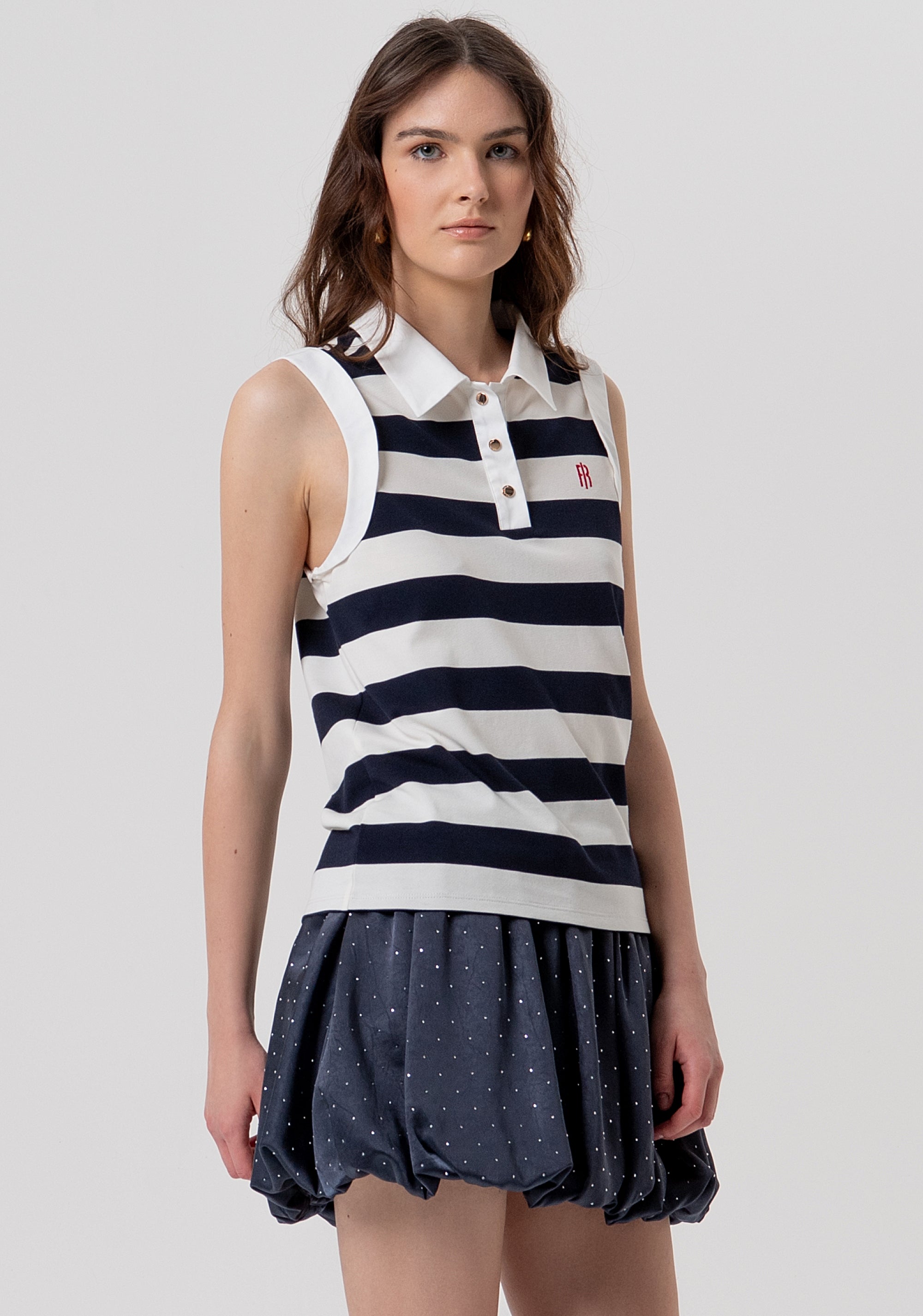 Polo senza maniche a righe FR26ST2023J491V9-957 Fracomina
