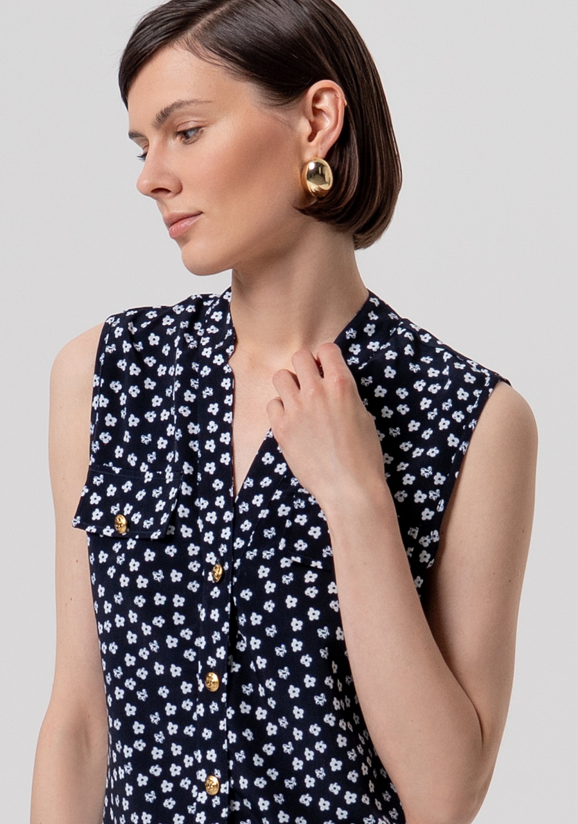 Blusa senza maniche in fantasia floreale FR26ST2025W411T8-270 Fracomina