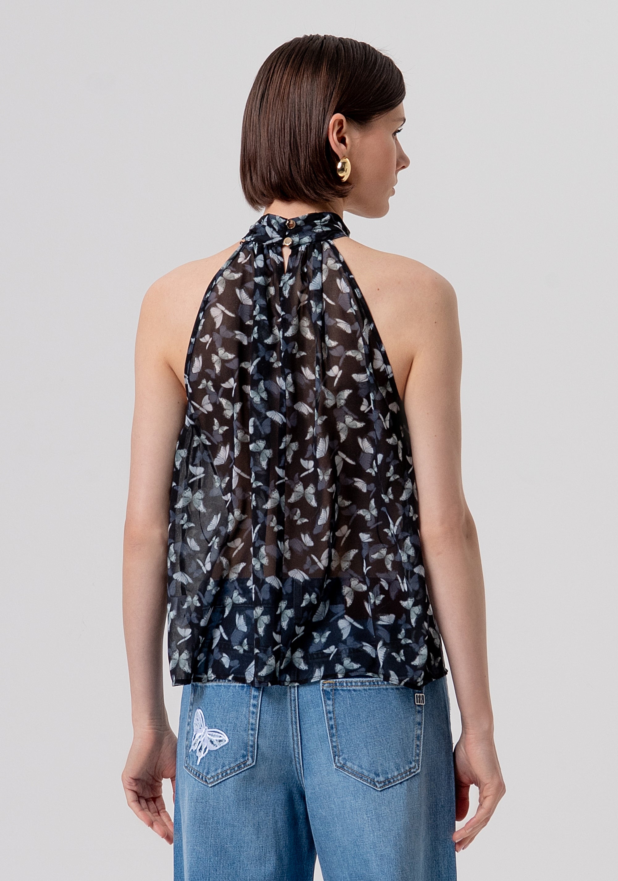 Top senza maniche in georgette con fantasia floreale FR26ST2026W412W6-054 Fracomina