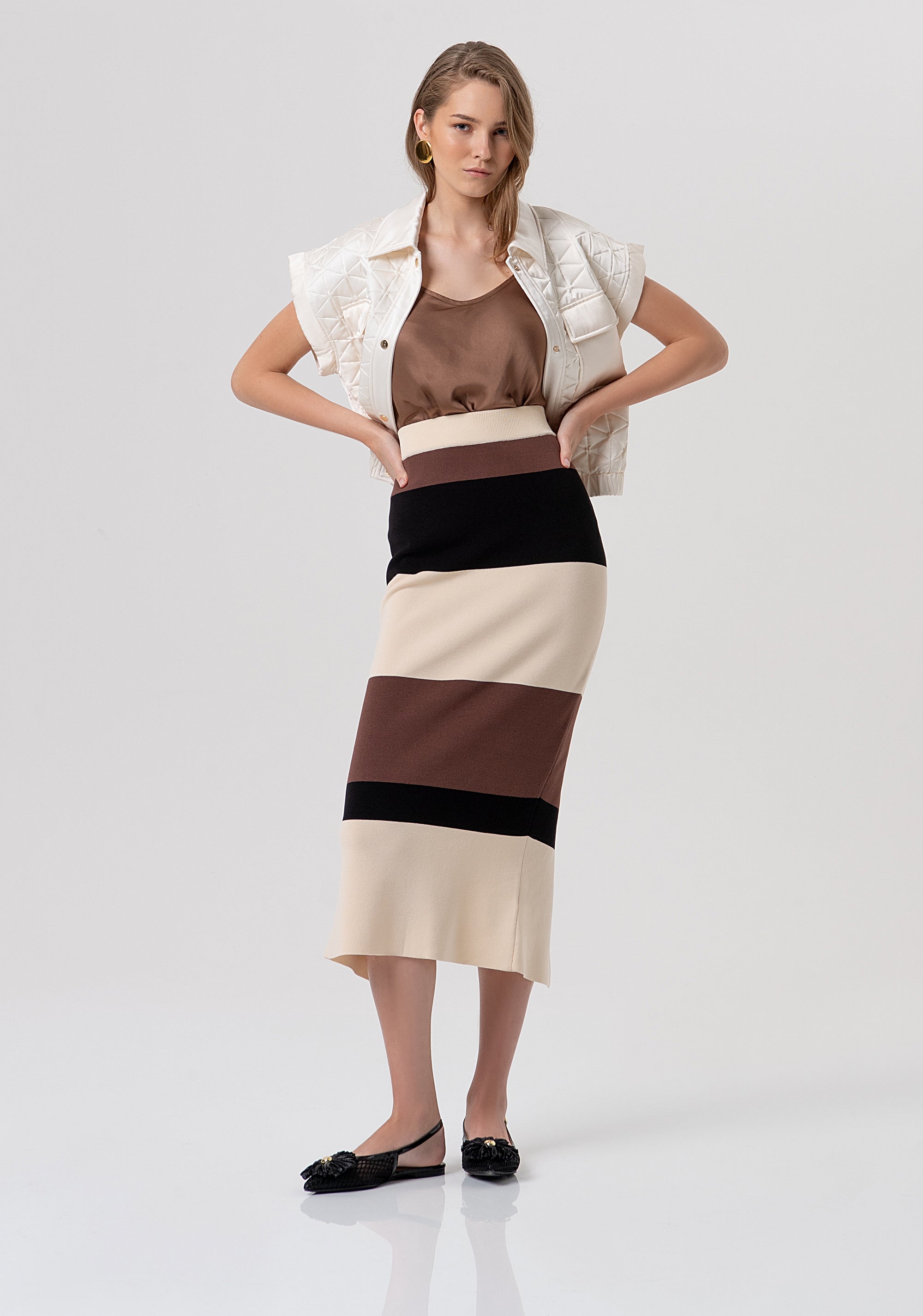 Top senza maniche in raso di viscosa FR26ST2033W41301-M07 Fracomina