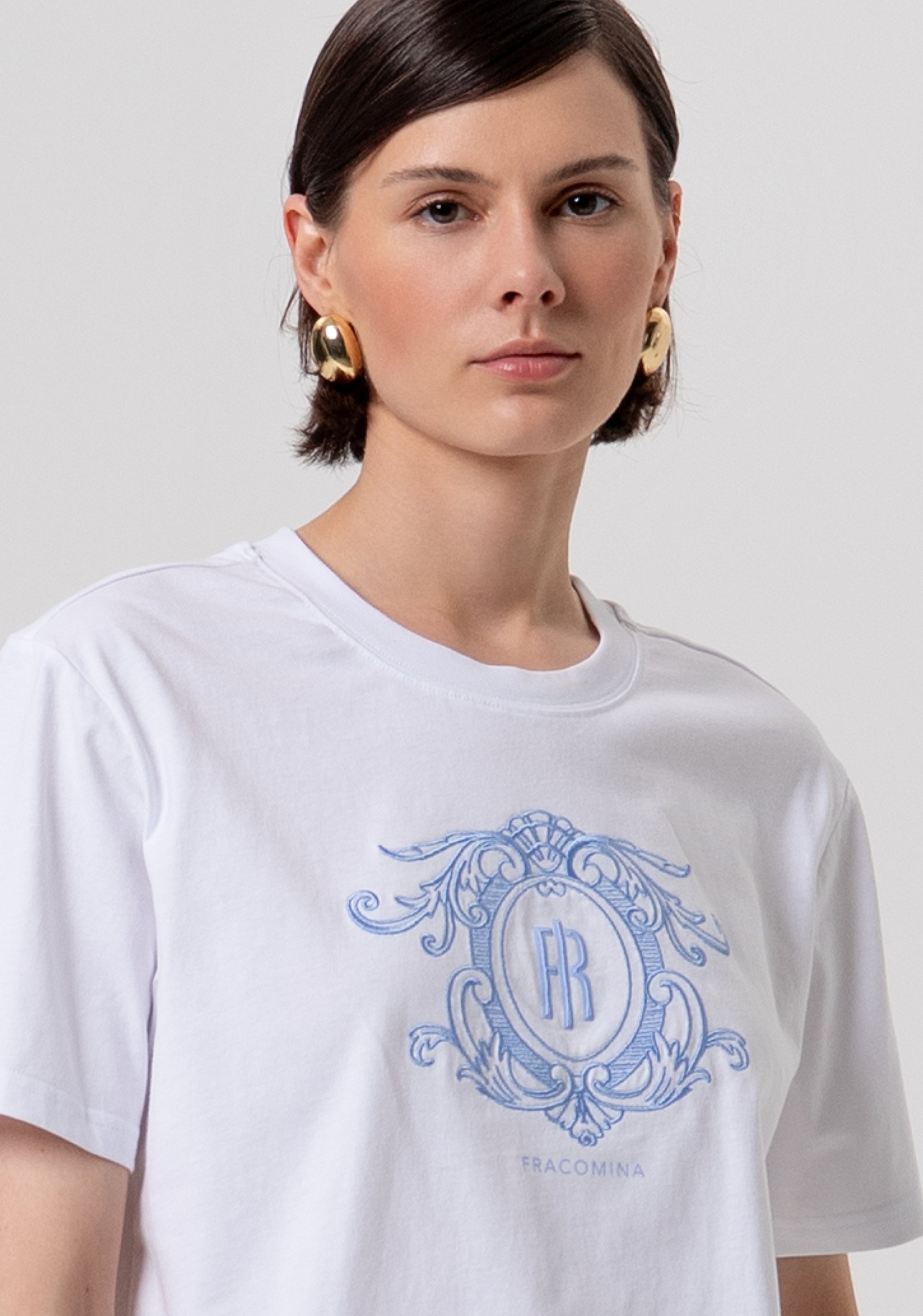 T-shirt over in jersey di cotone FR26ST3008J40001-278 Fracomina