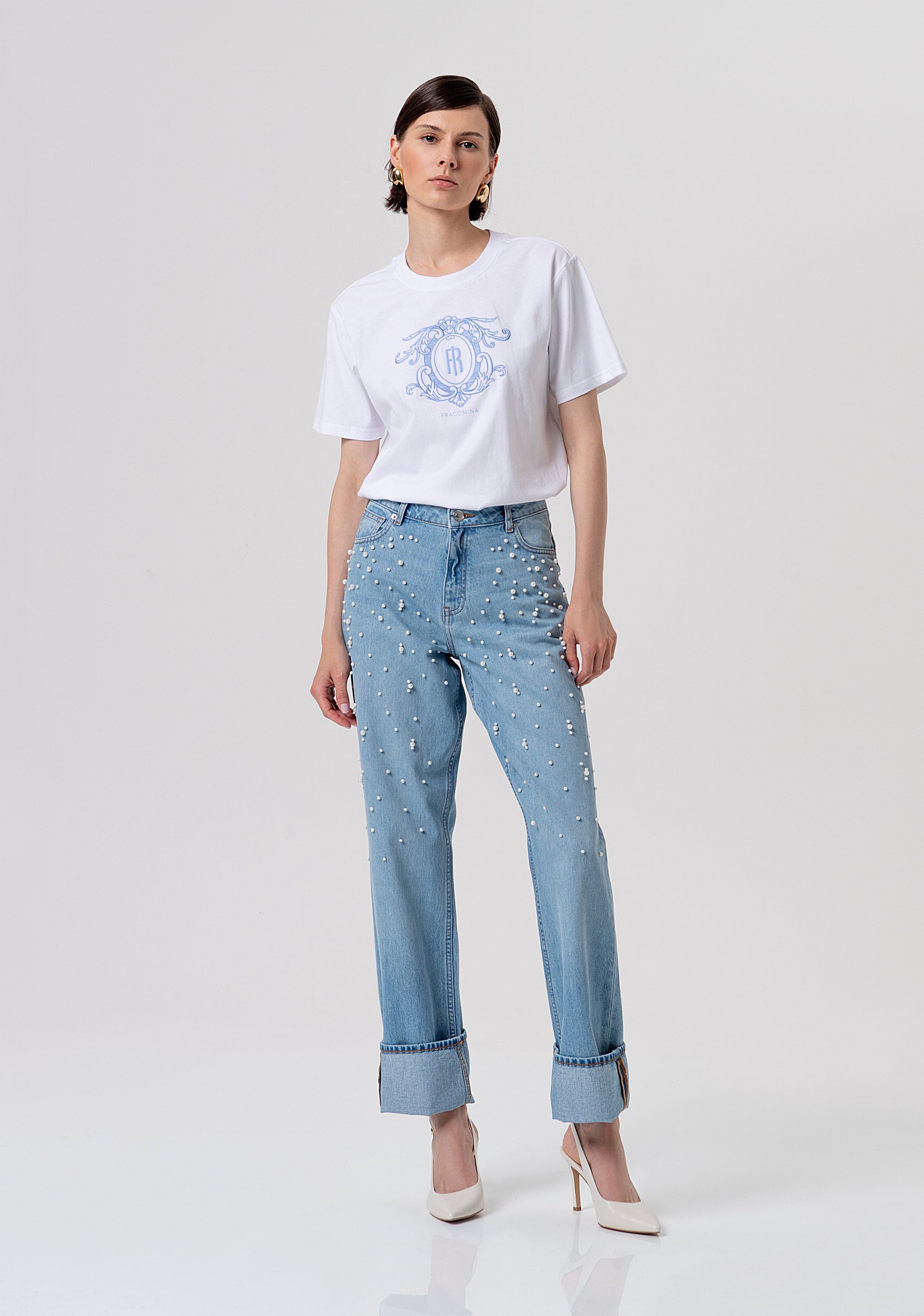 T-shirt over in jersey di cotone FR26ST3008J40001-278 Fracomina