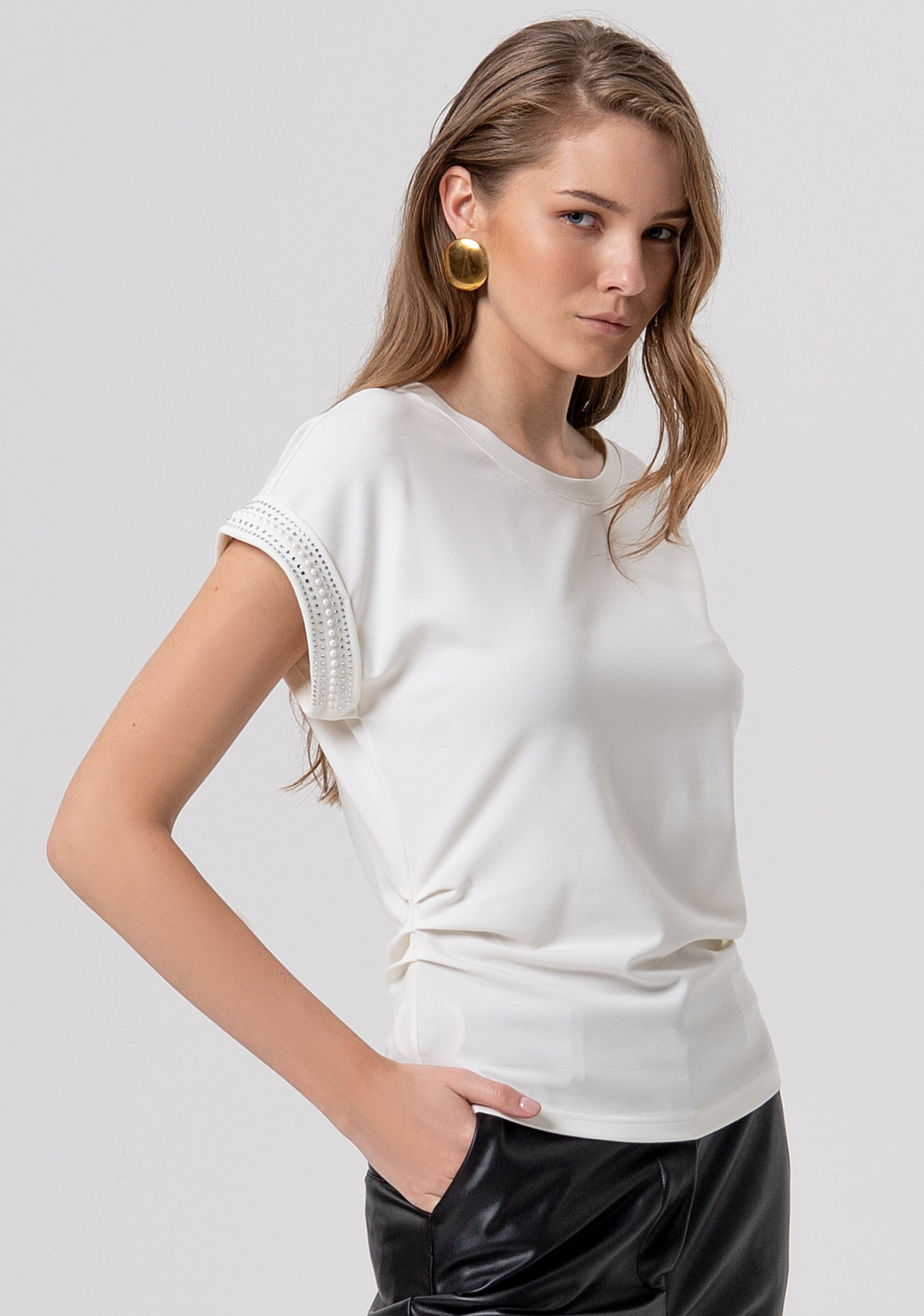 Top regular con applicazioni luminose FR26ST3017J49201-108 Fracomina