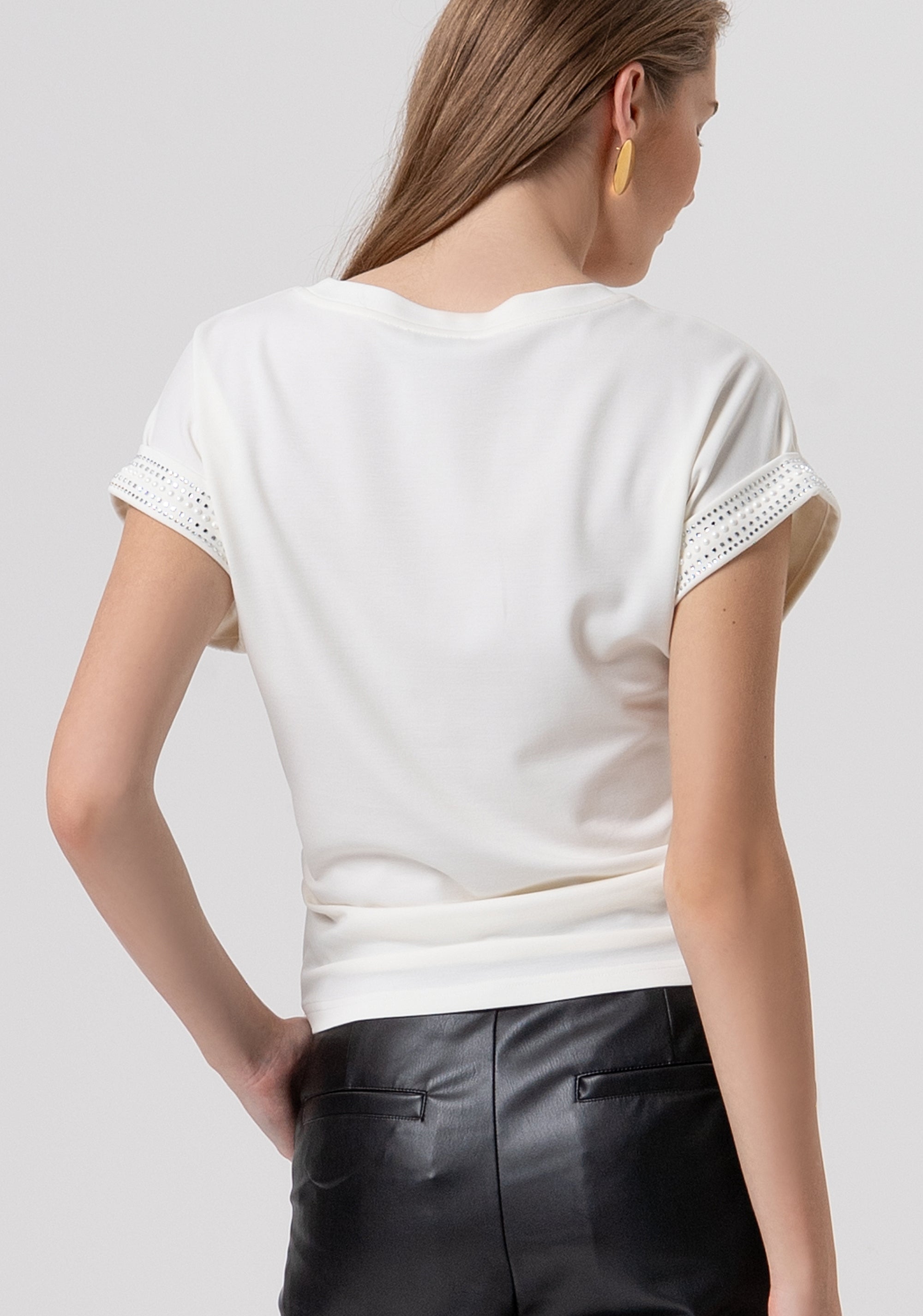 Top regular con applicazioni luminose FR26ST3017J49201-108 Fracomina