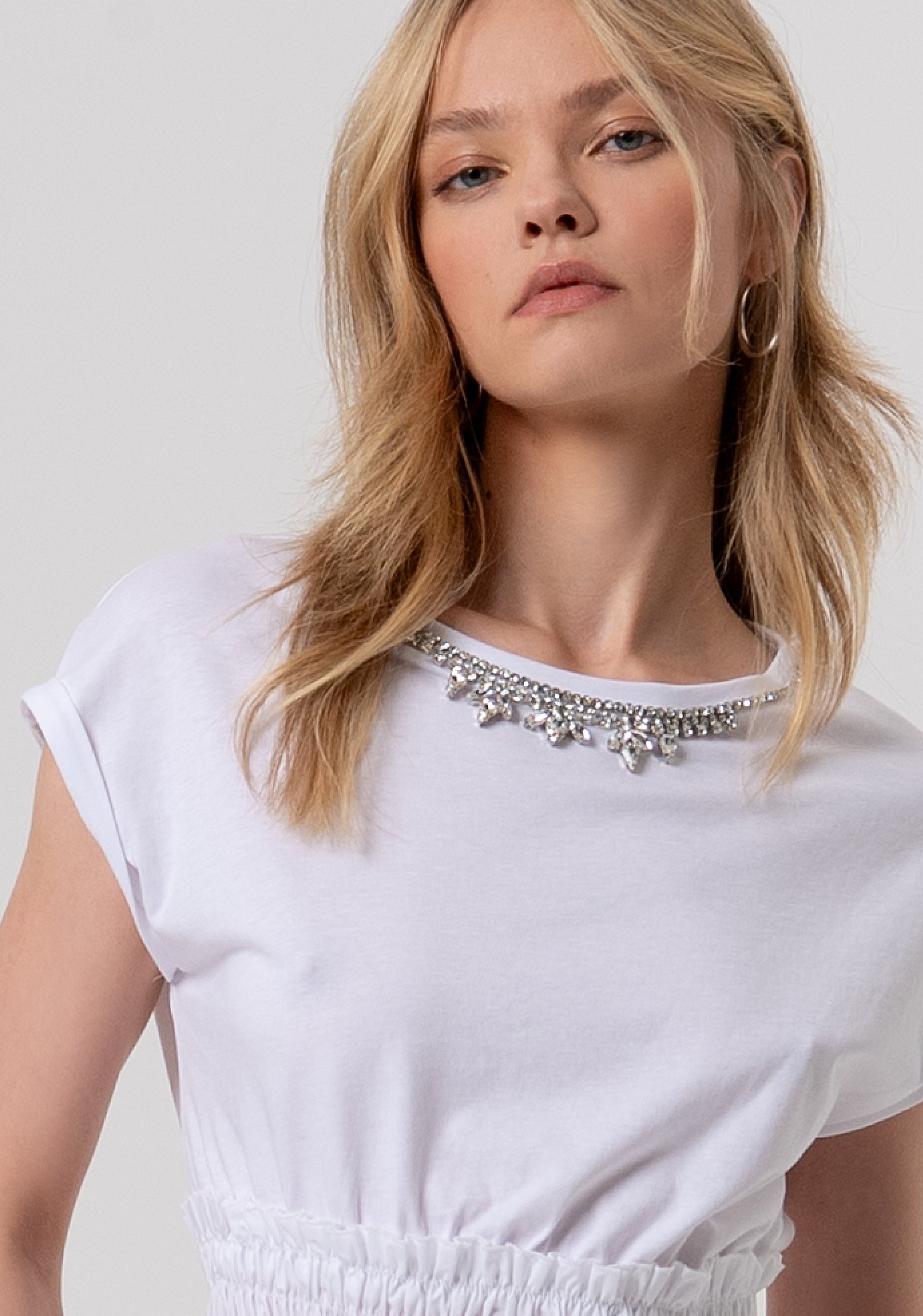 T-shirt cropped in jersey FR26ST3037J40001-278 Fracomina