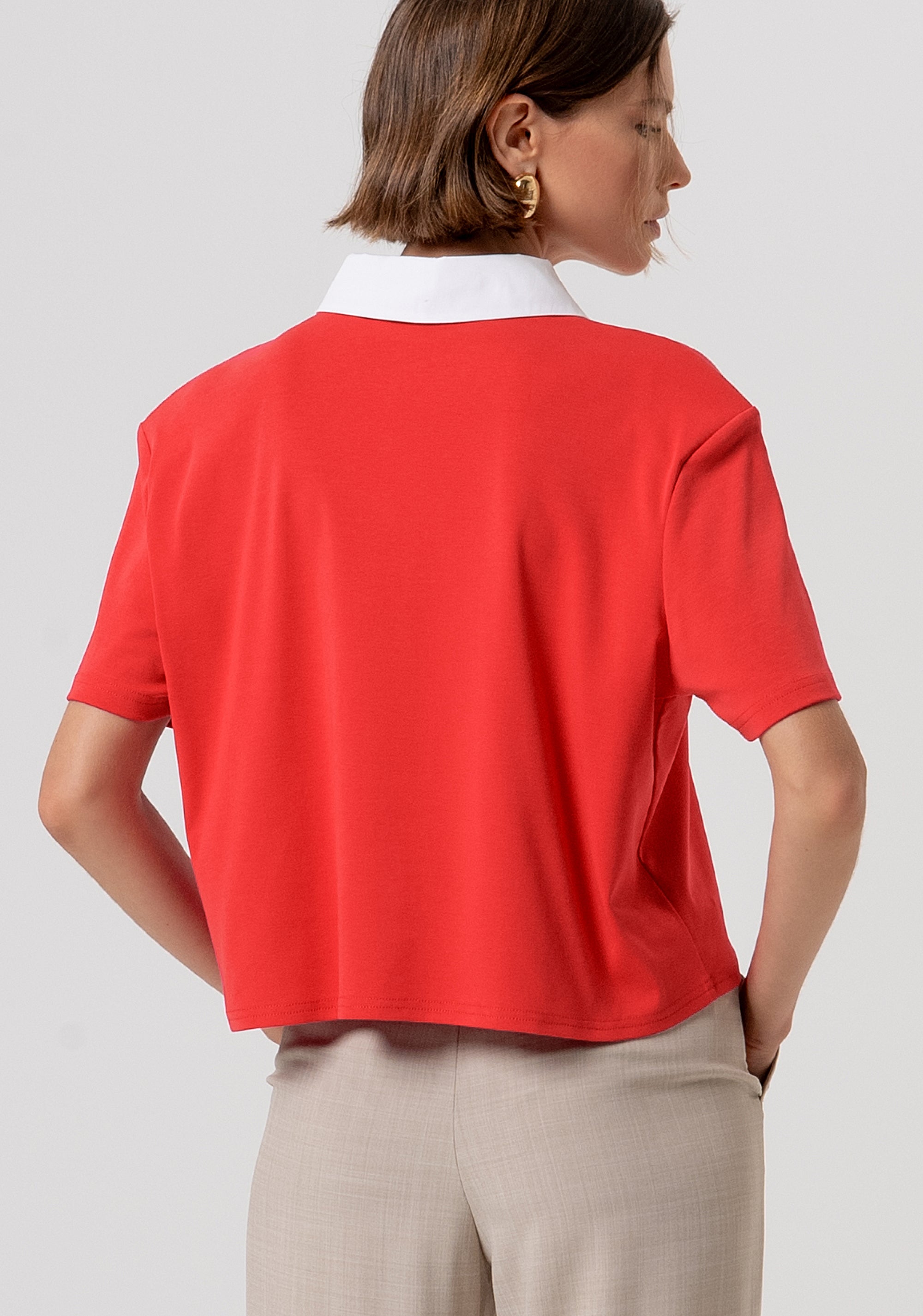 Polo cropped con maniche corte FR26ST3038J40801-M33 Fracomina